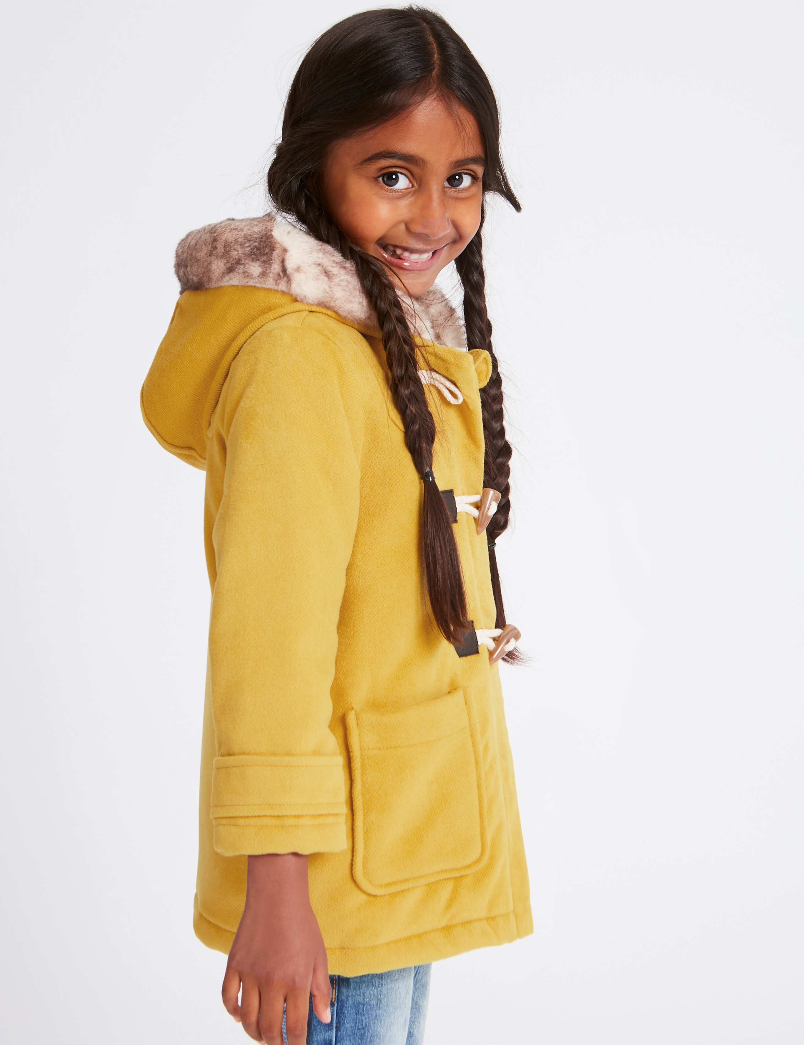 Faux Fur Zipped Through Duffle Coat (3 Months - 7 Years) 3 of 7