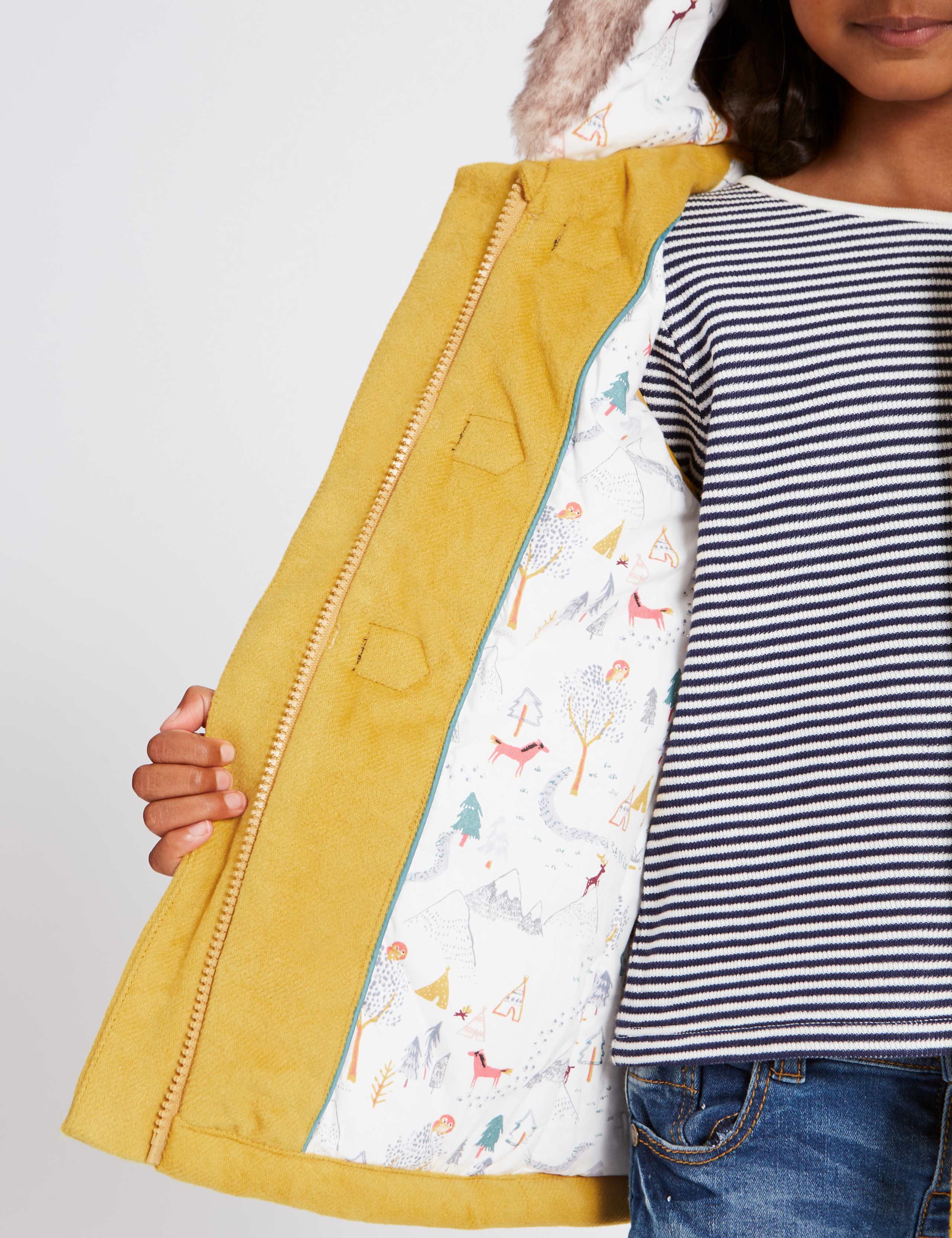 Faux Fur Zipped Through Duffle Coat (3 Months - 7 Years) 5 of 7