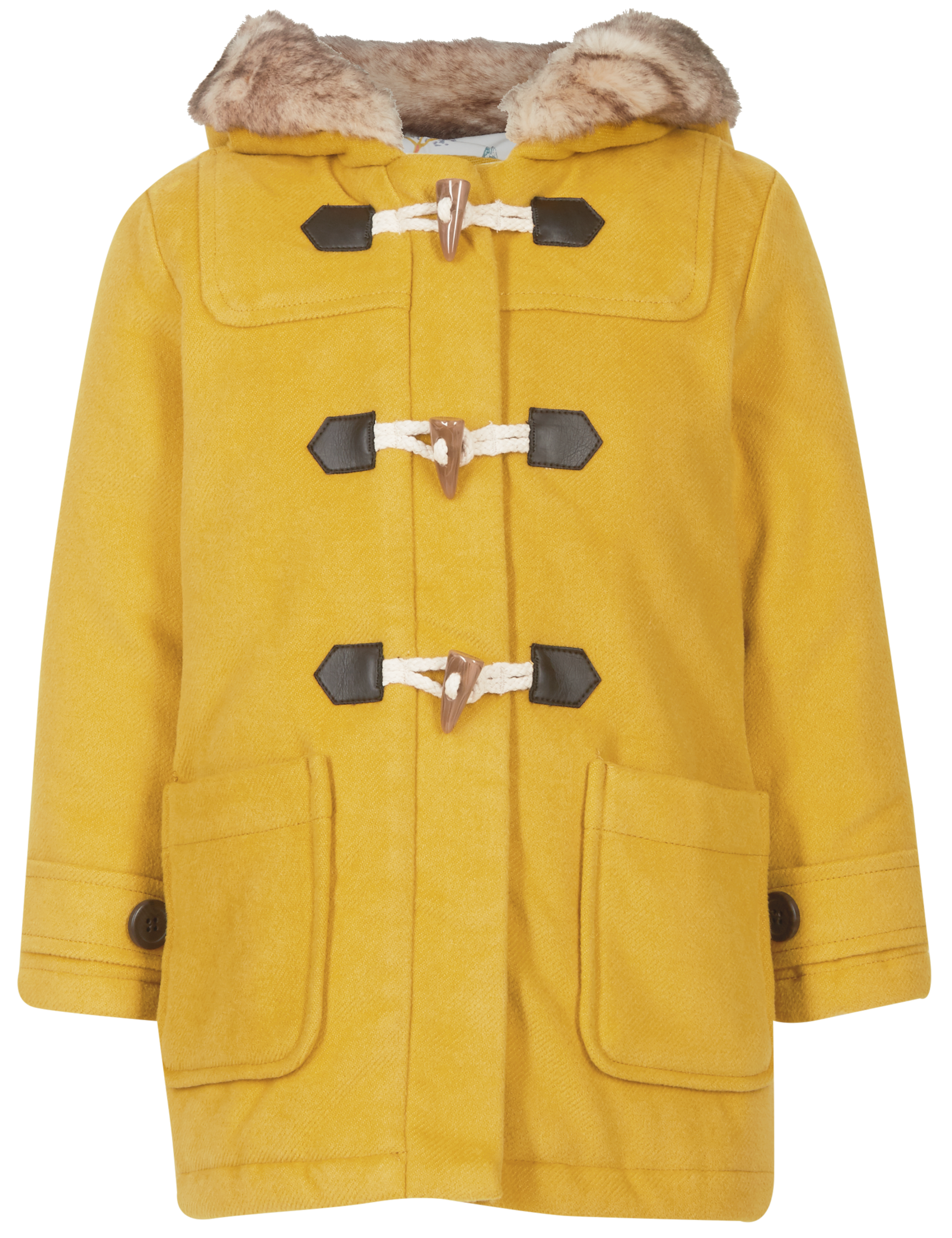 Faux Fur Zipped Through Duffle Coat (3 Months - 7 Years) 6 of 7