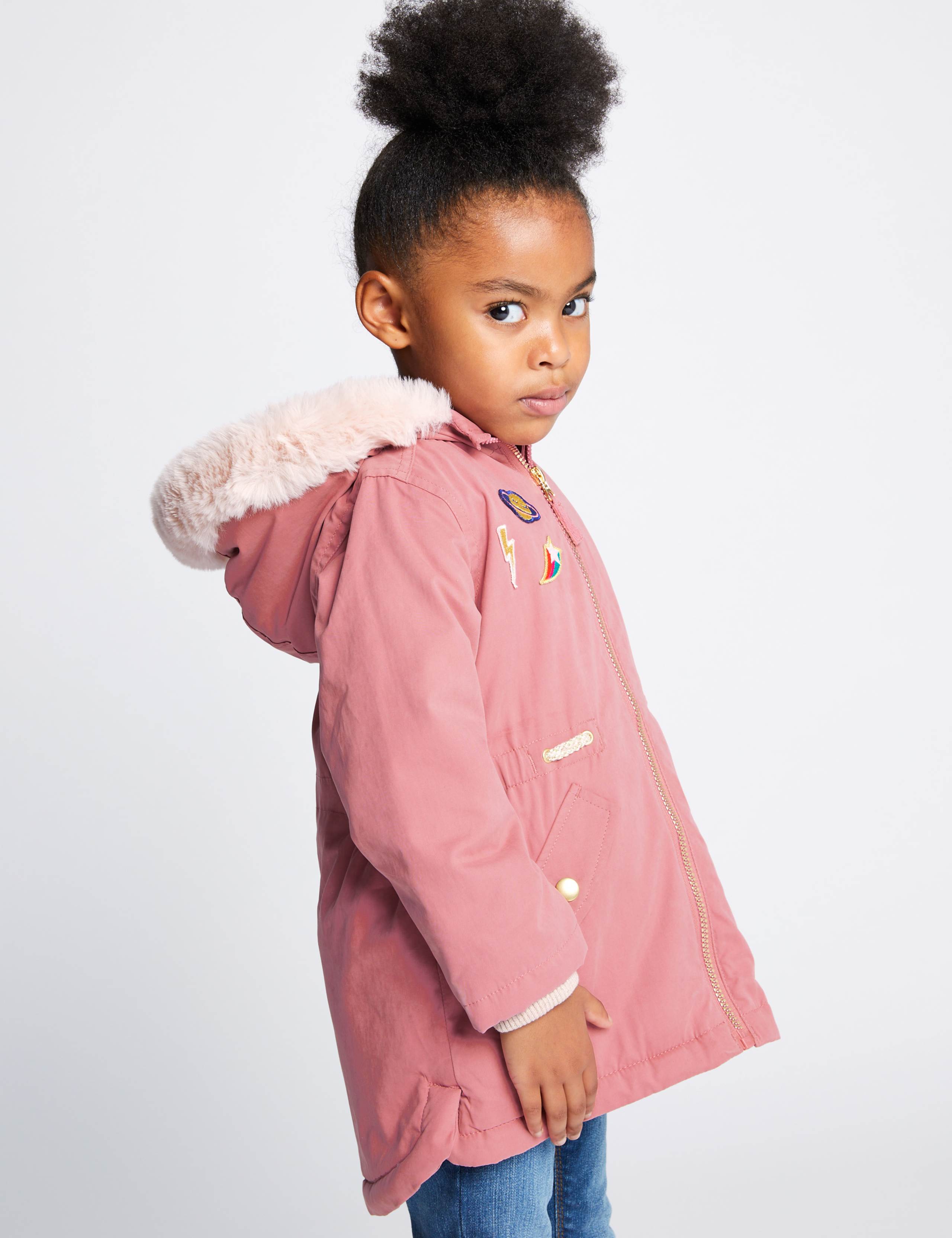 Badged Faux Fur Parka (3 Months - 7 Years) 2 of 4