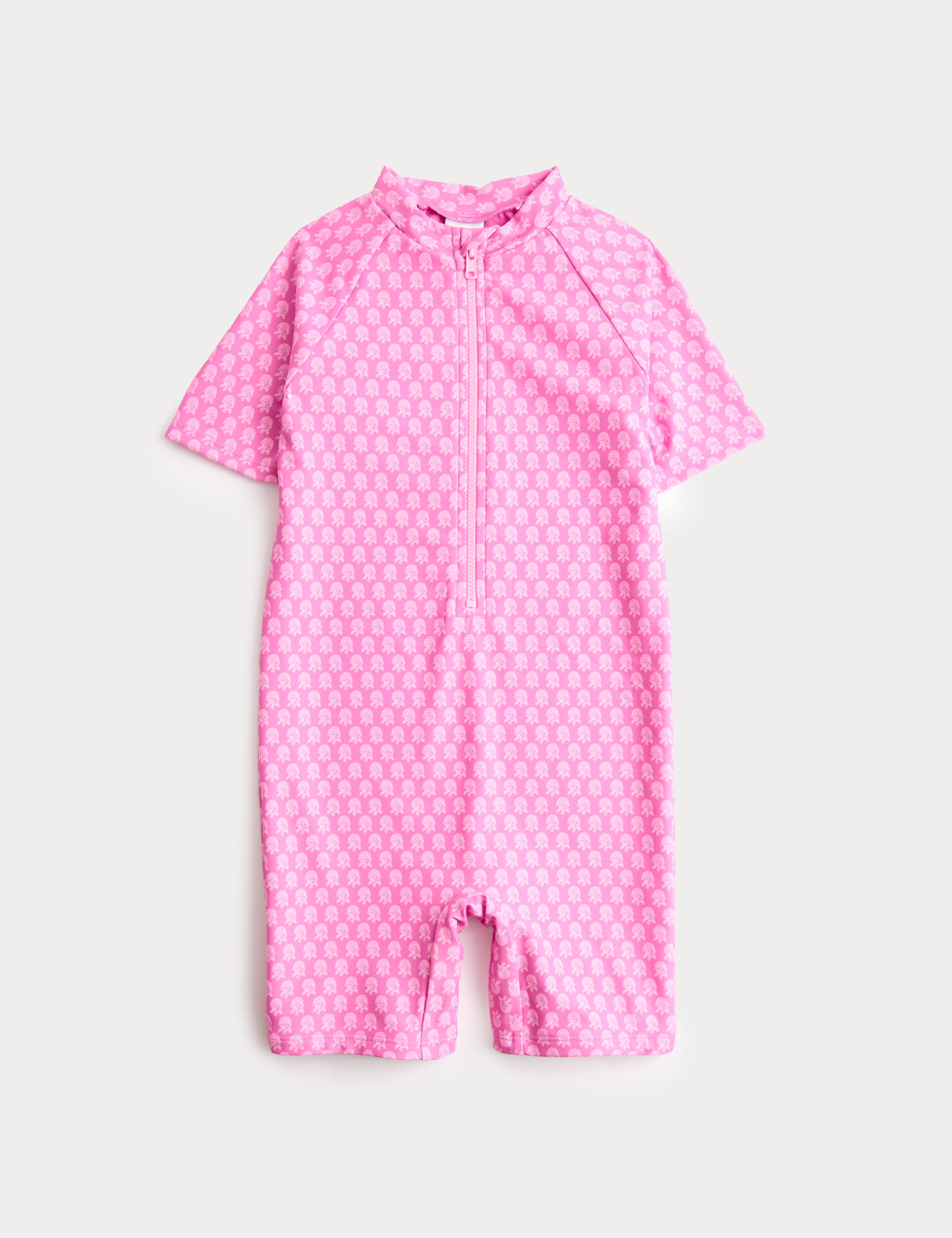Block Print Short Sleeve Sun Safe Swimsuit (2-8 Yrs) 1 of 1