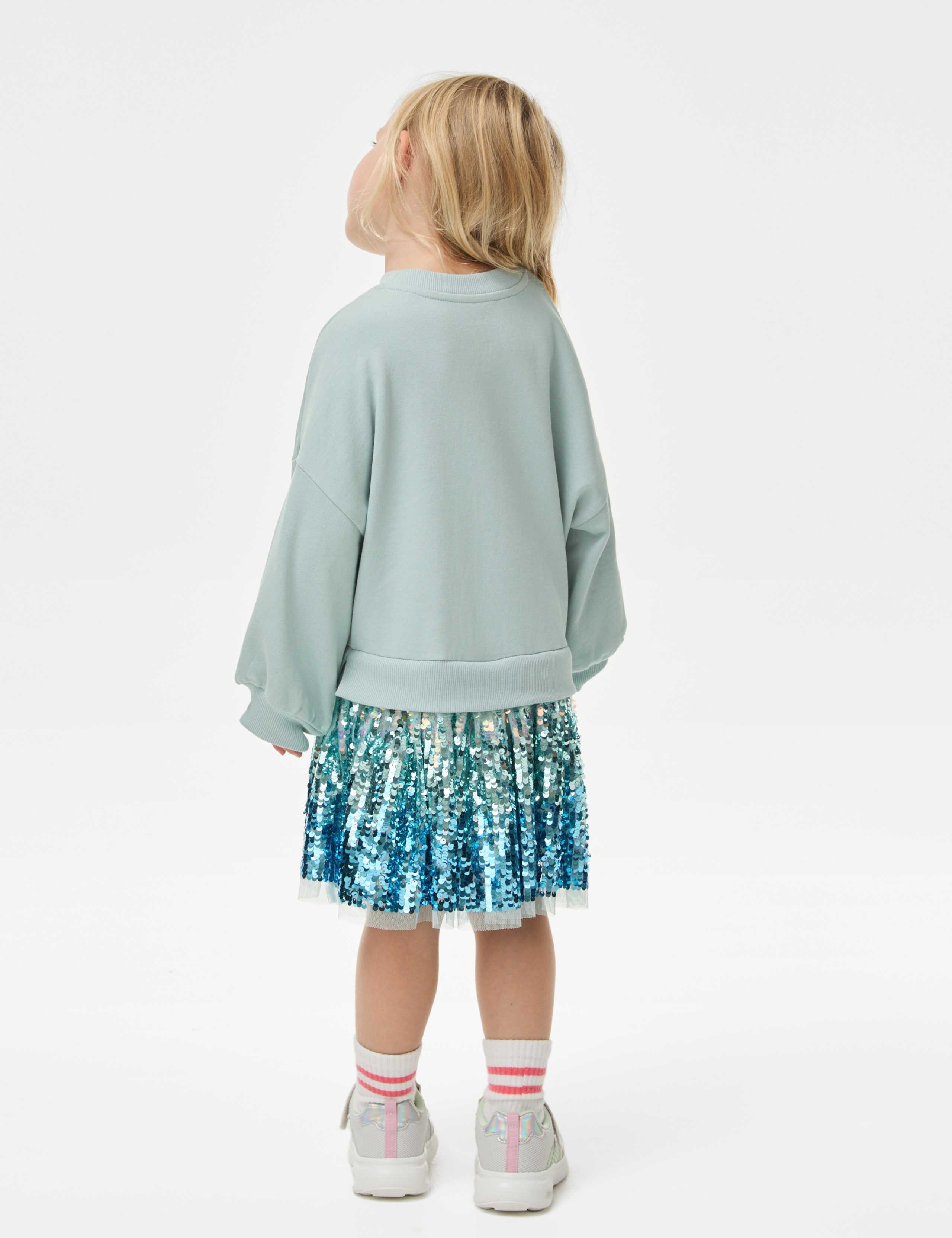 Cotton Rich Disney Frozen™ Sweatshirt Dress (2-8 Yrs) 4 of 5