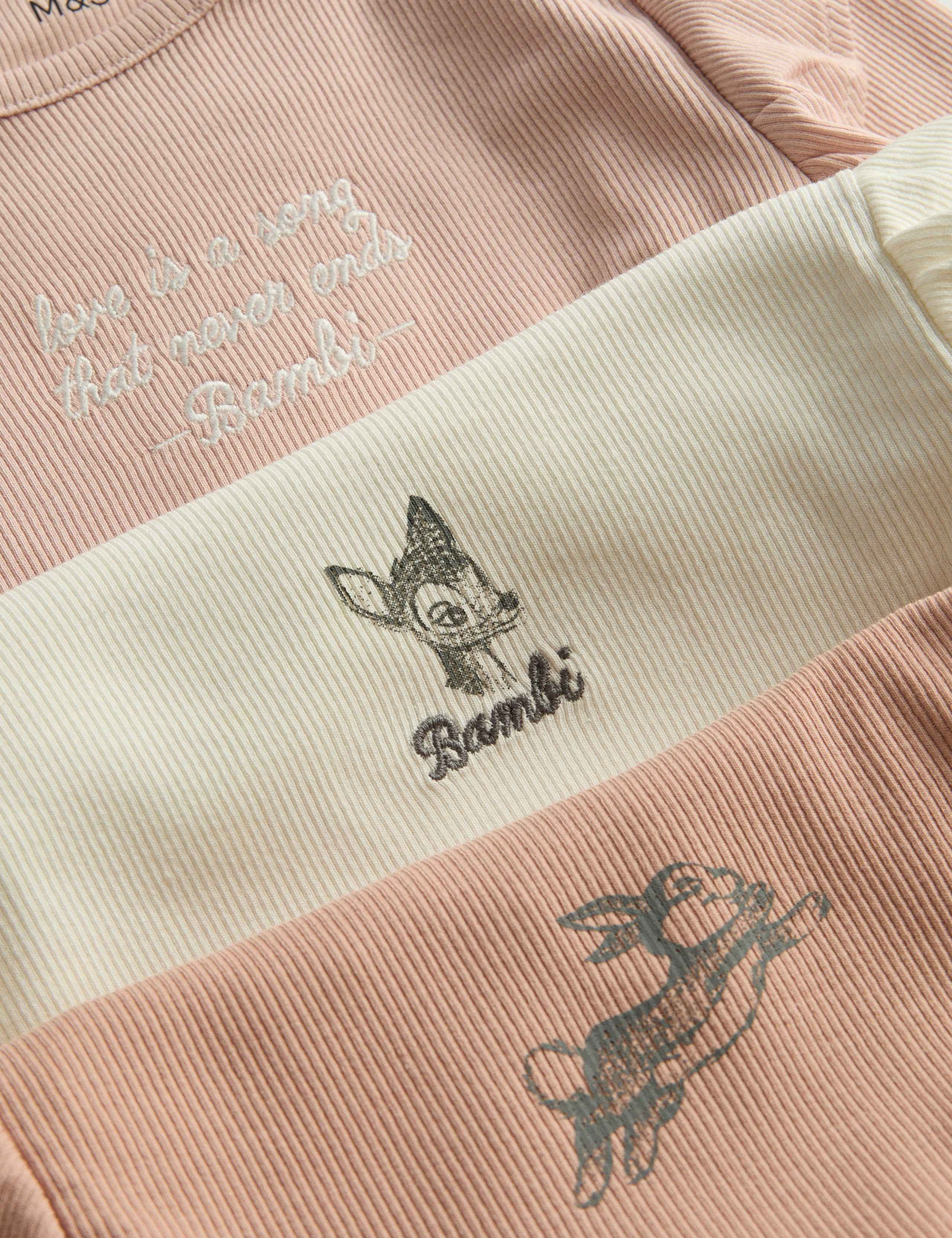3pk Cotton Rich Bambi™ Tops (2-8 Yrs) 2 of 2