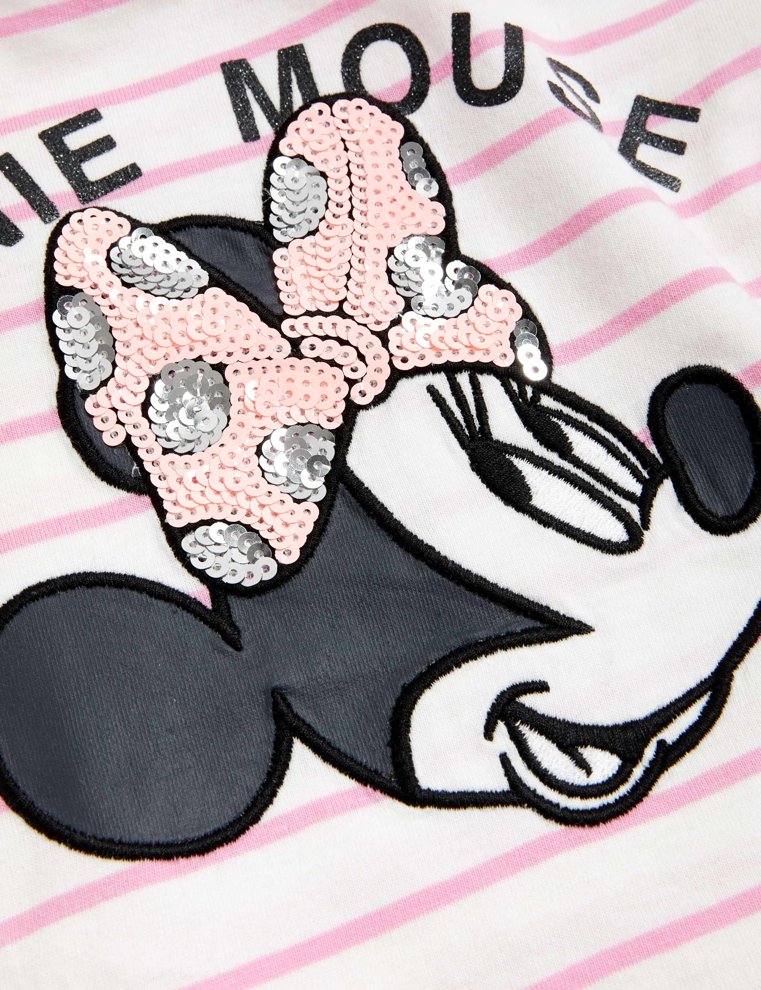 Pure Cotton Minnie Mouse™ Sequin T-Shirt (2-8 Yrs) 5 of 5