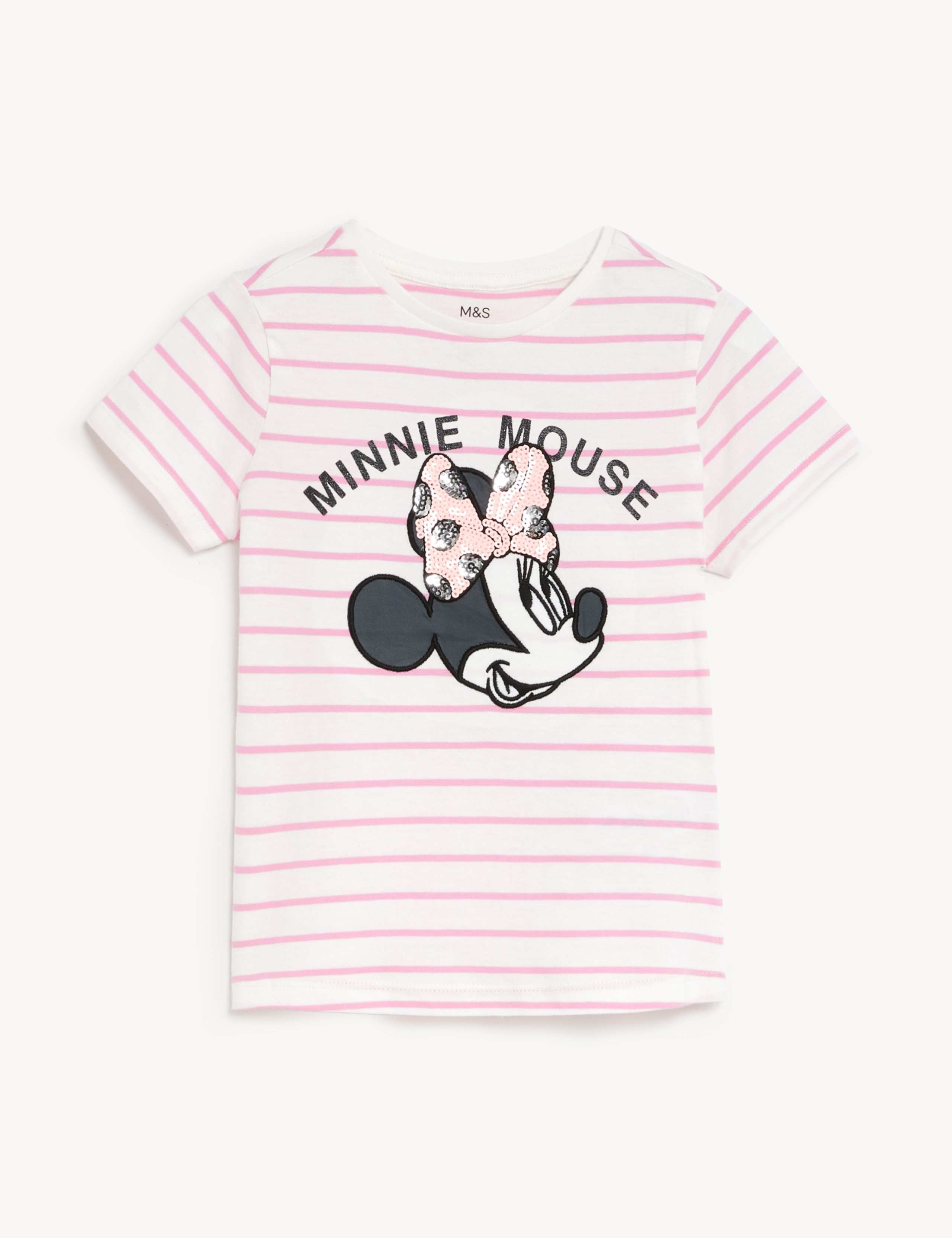 Pure Cotton Minnie Mouse™ Sequin T-Shirt (2-8 Yrs) 2 of 5