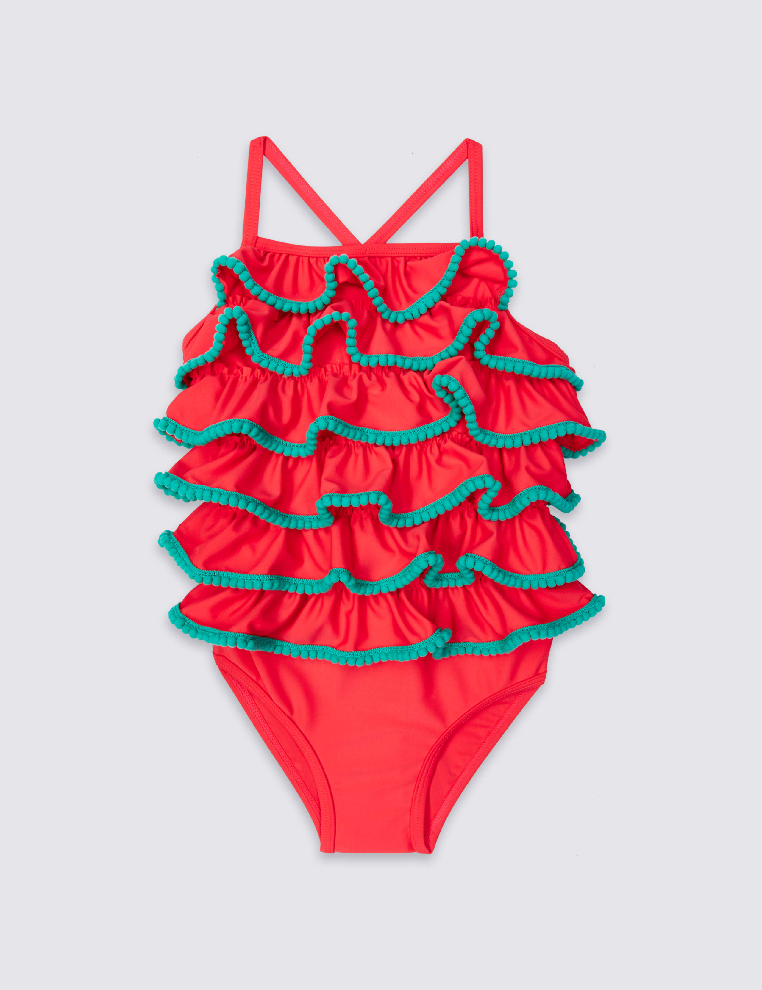Pom Pom Frill Swimsuit (0-5 Years) 1 of 4