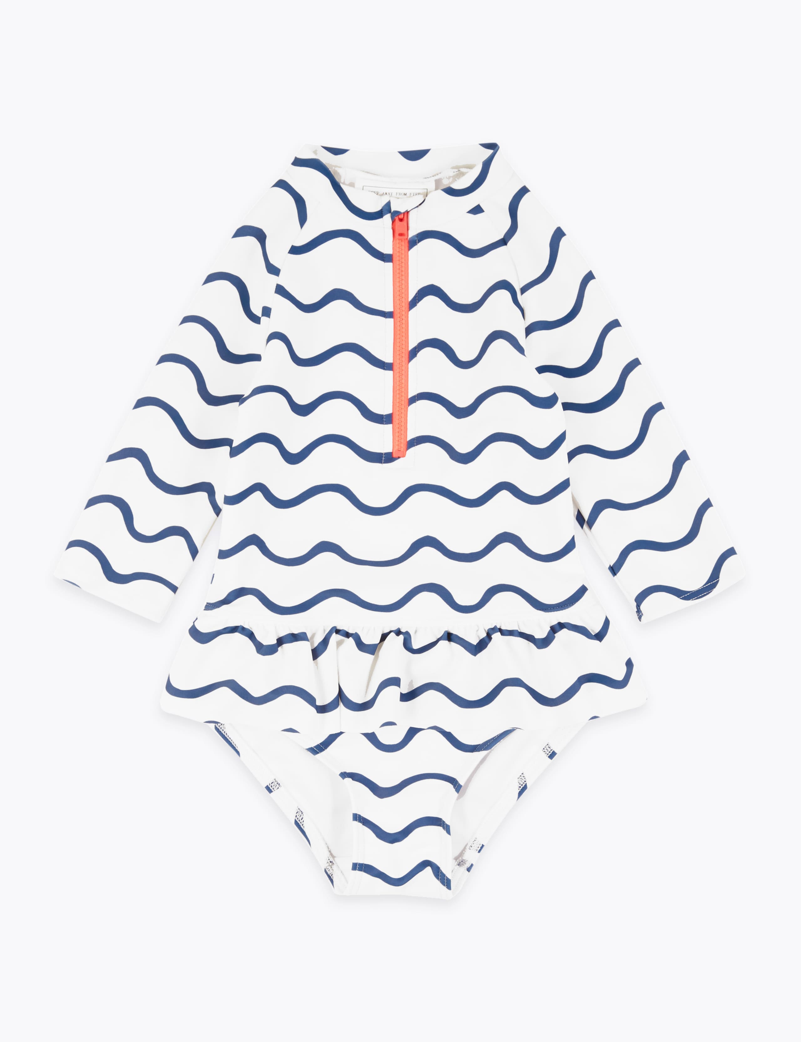 Wave Stripe Long Sleeve Swimsuit (2-7 Yrs) 1 of 3