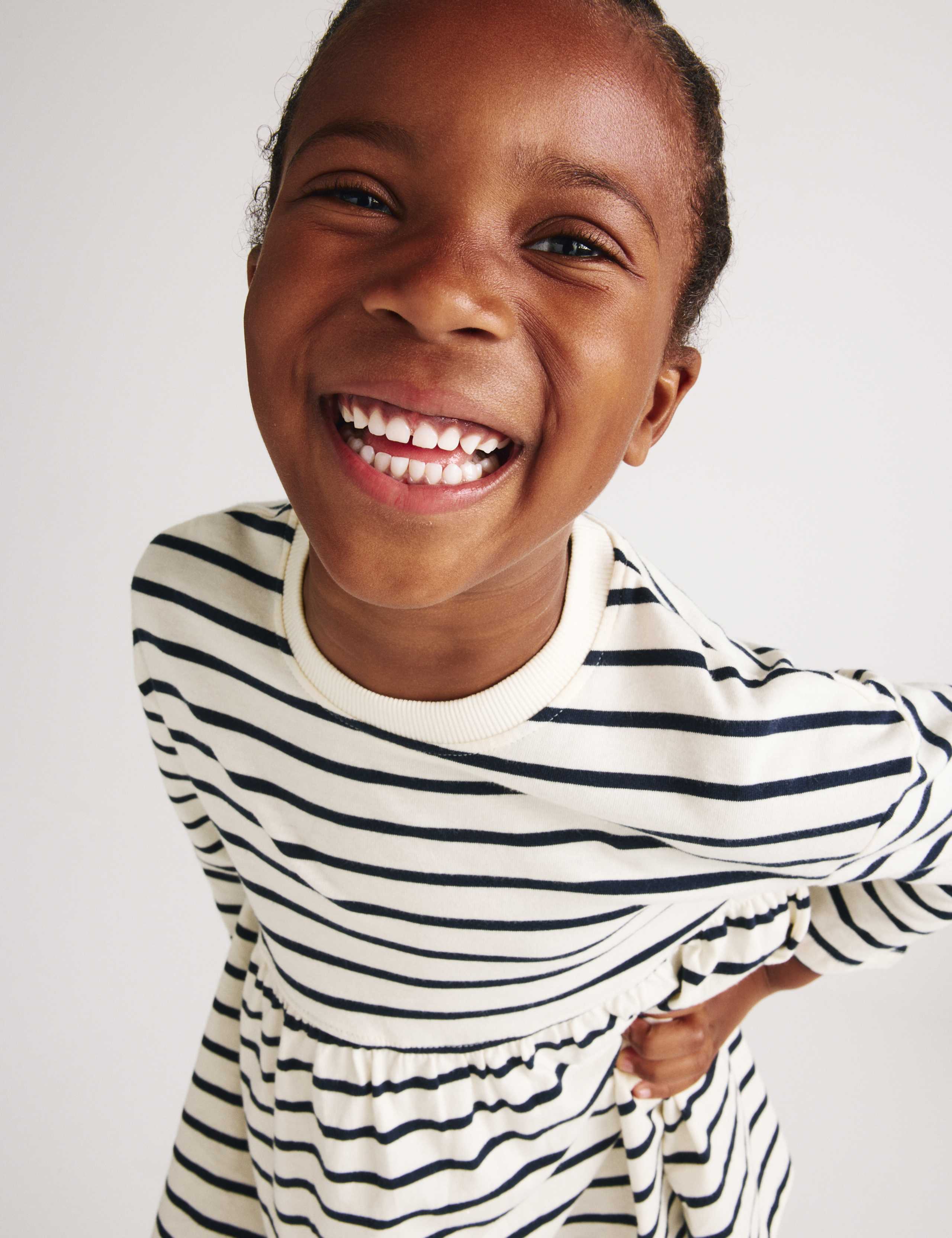 Pure Cotton Jersey Striped Dress (2-8 Yrs) 5 of 6
