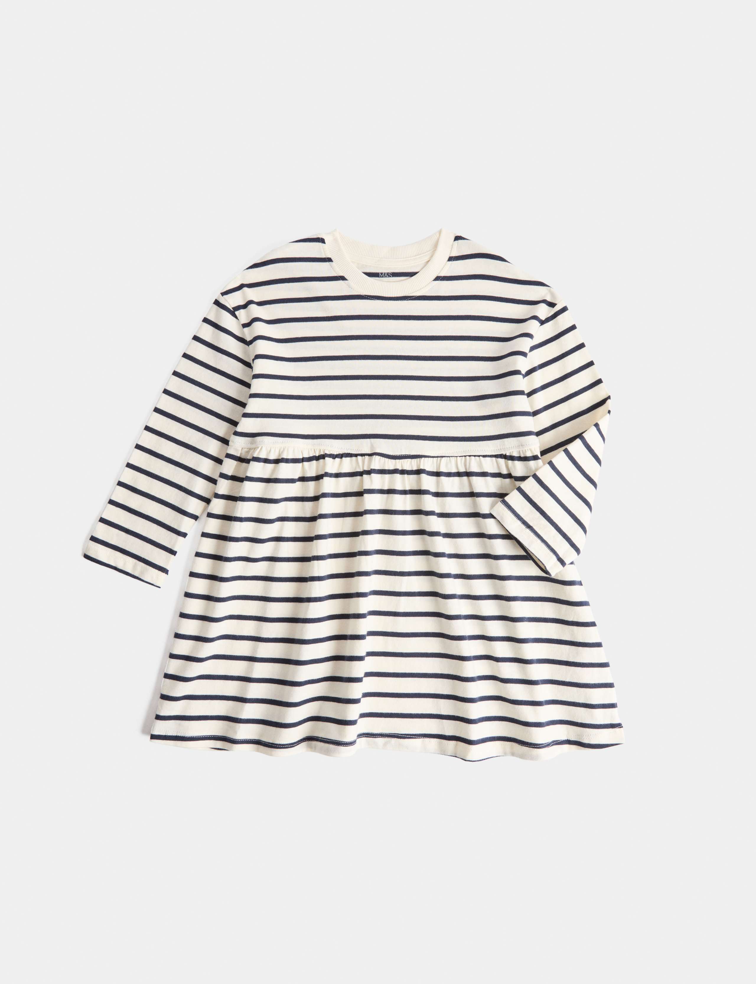 Pure Cotton Jersey Striped Dress (2-8 Yrs) 2 of 6
