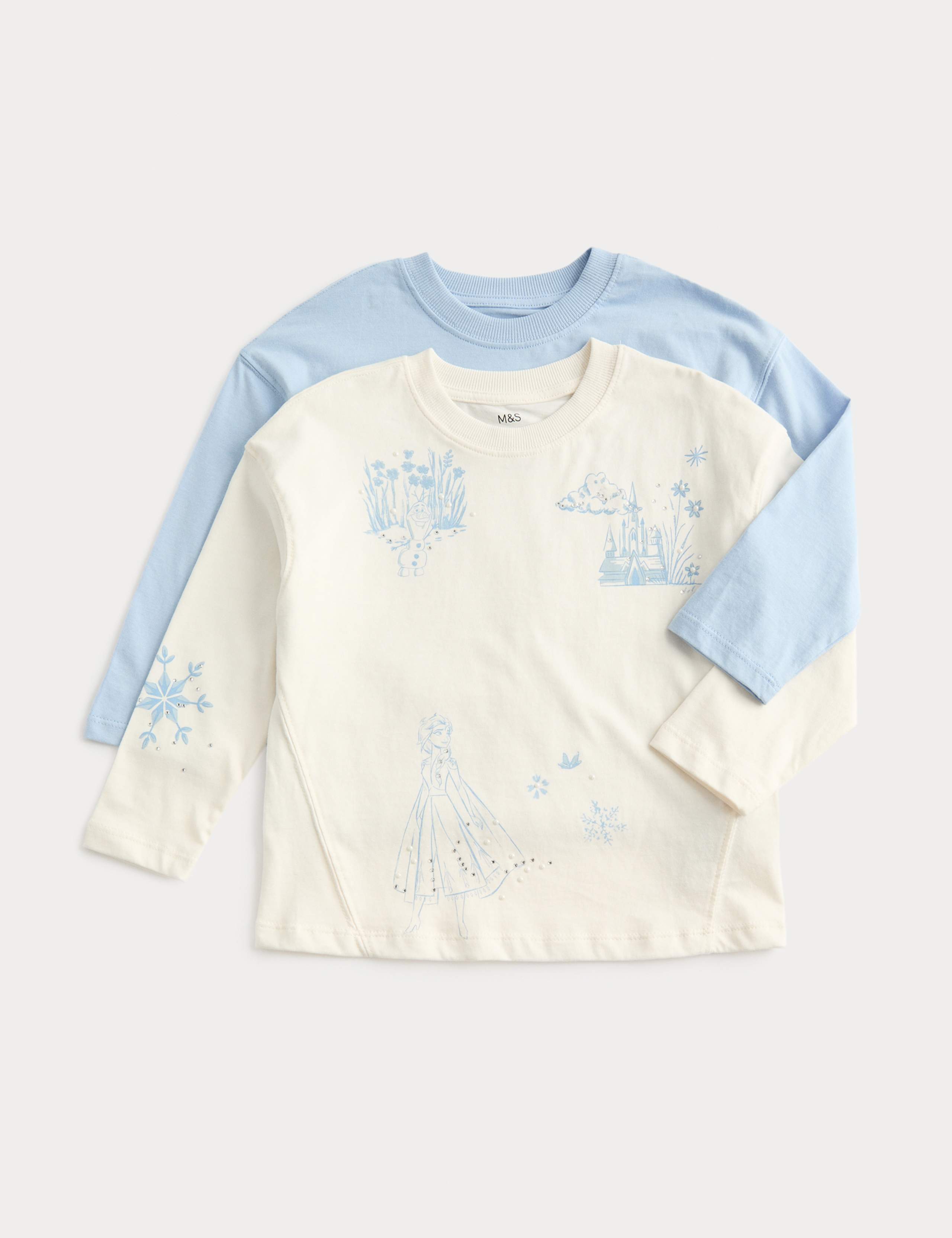 2 Pack Pure Cotton Disney Frozen™ Tops (2-8 Years) 1 of 3