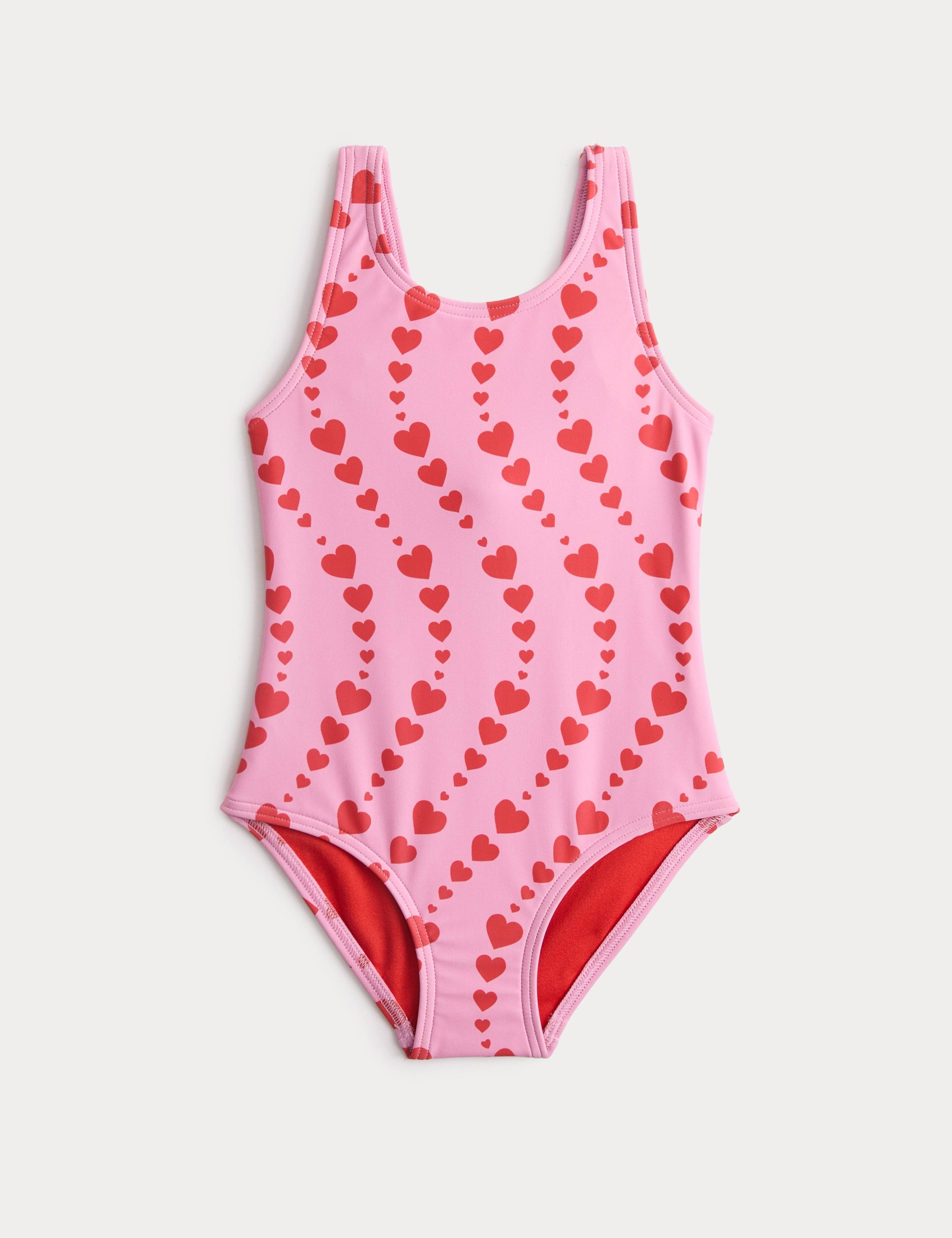 Heart Print Swimsuit (2-8 Yrs) 1 of 1