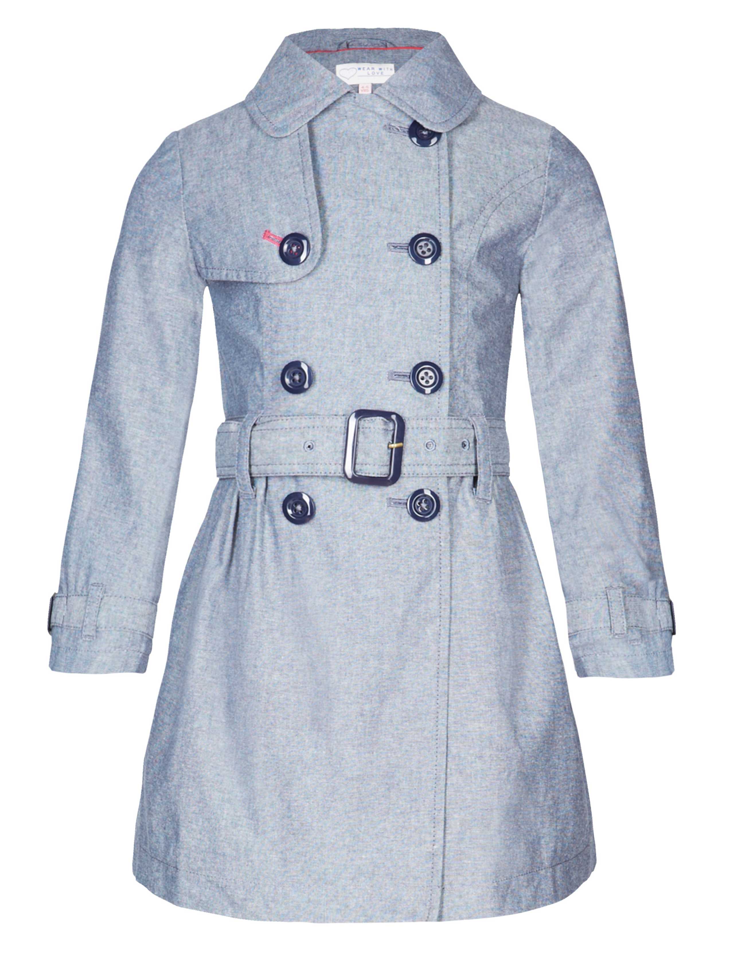 Pure Cotton Chambray Belted Trench Mac (1-7 Years) 3 of 6