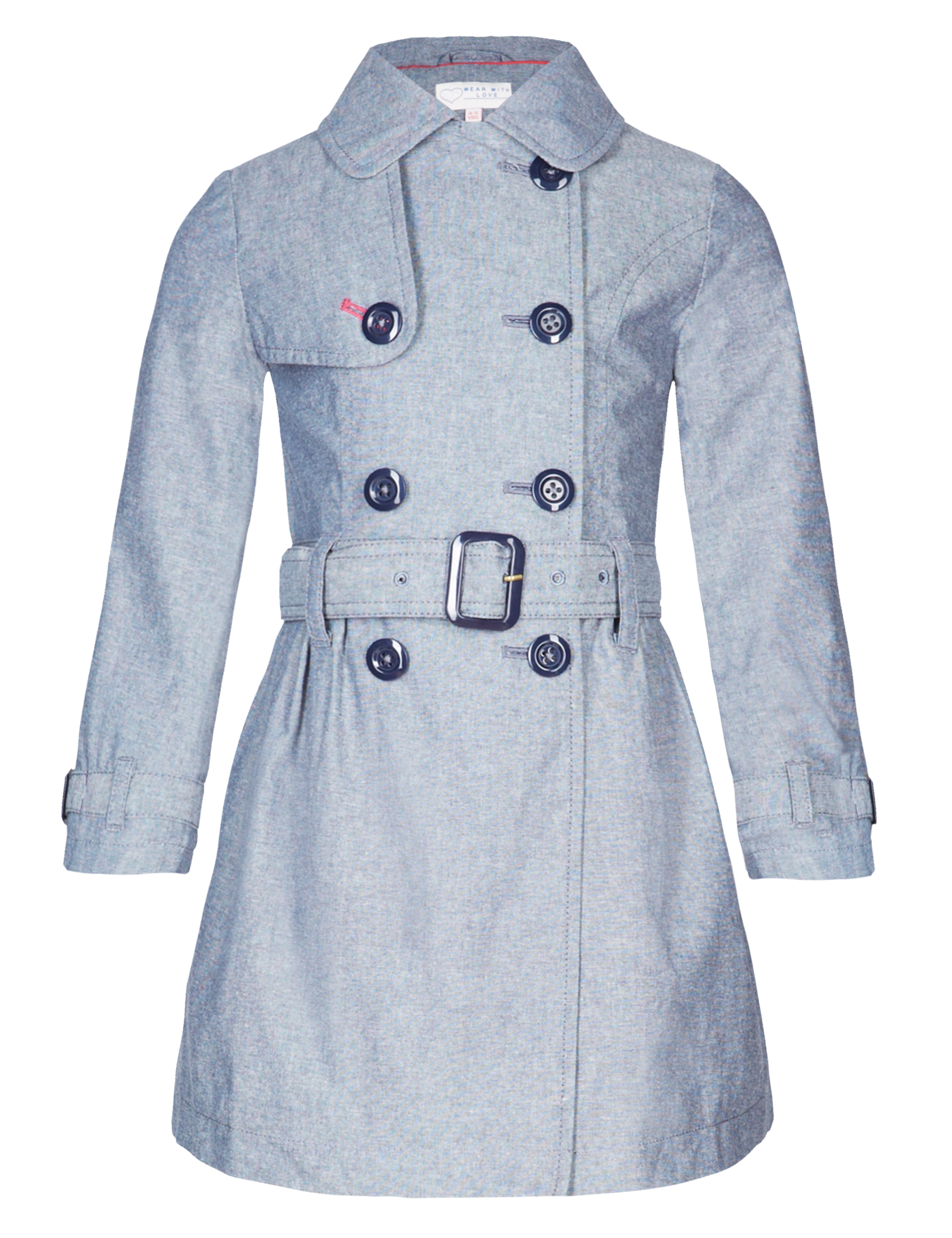 Pure Cotton Chambray Belted Trench Mac (1-7 Years) 2 of 6