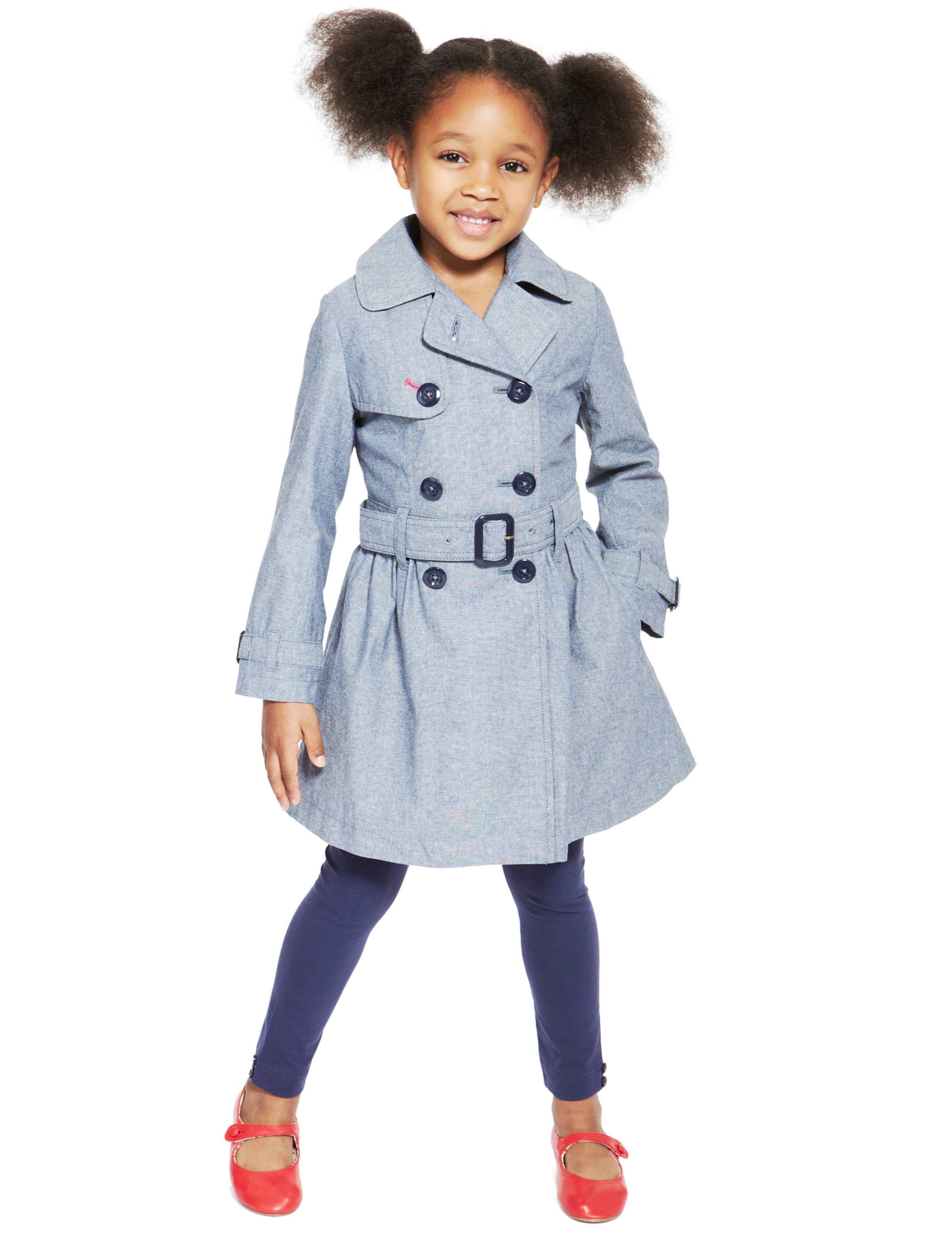 Pure Cotton Chambray Belted Trench Mac (1-7 Years) 1 of 6