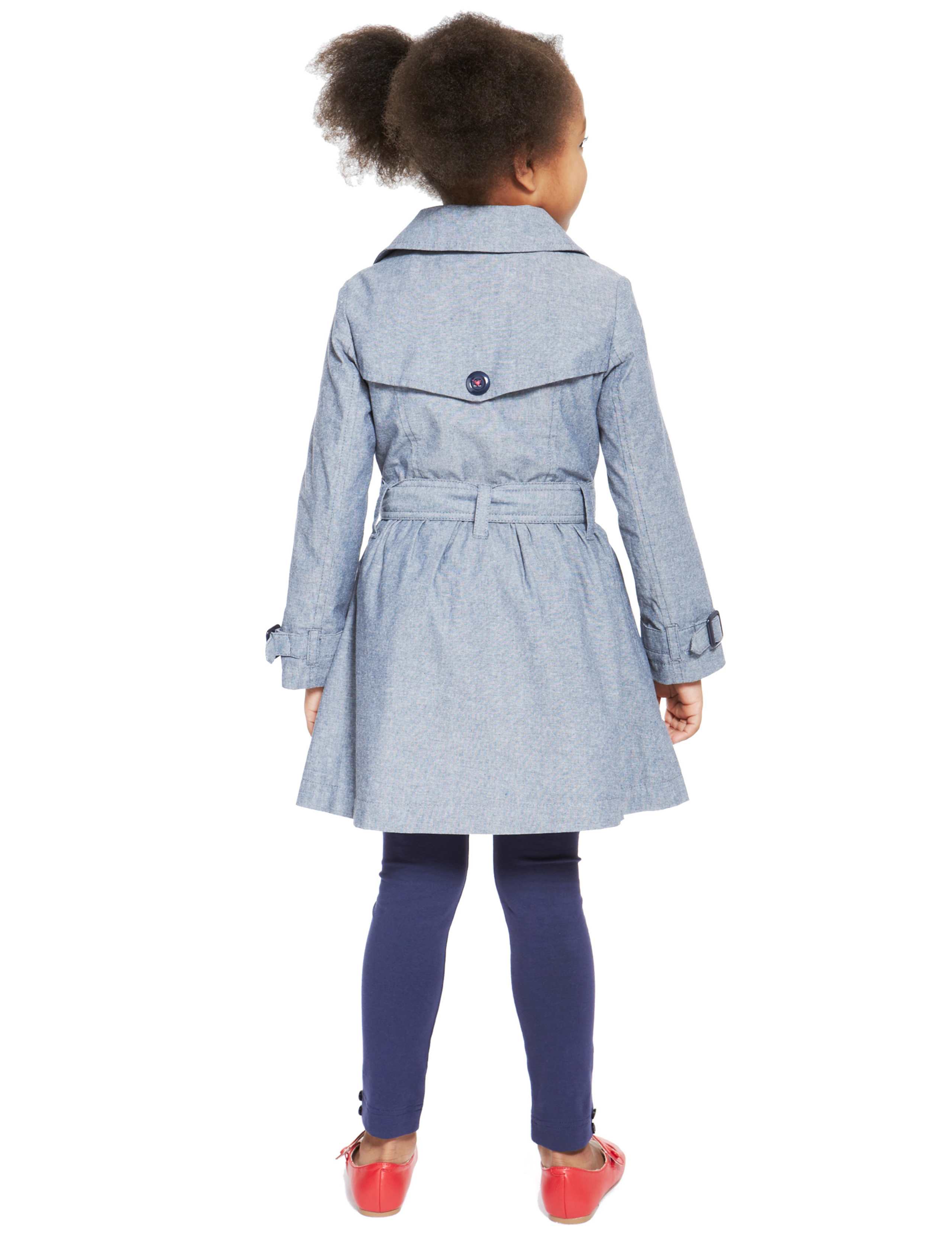 Pure Cotton Chambray Belted Trench Mac (1-7 Years) 4 of 6
