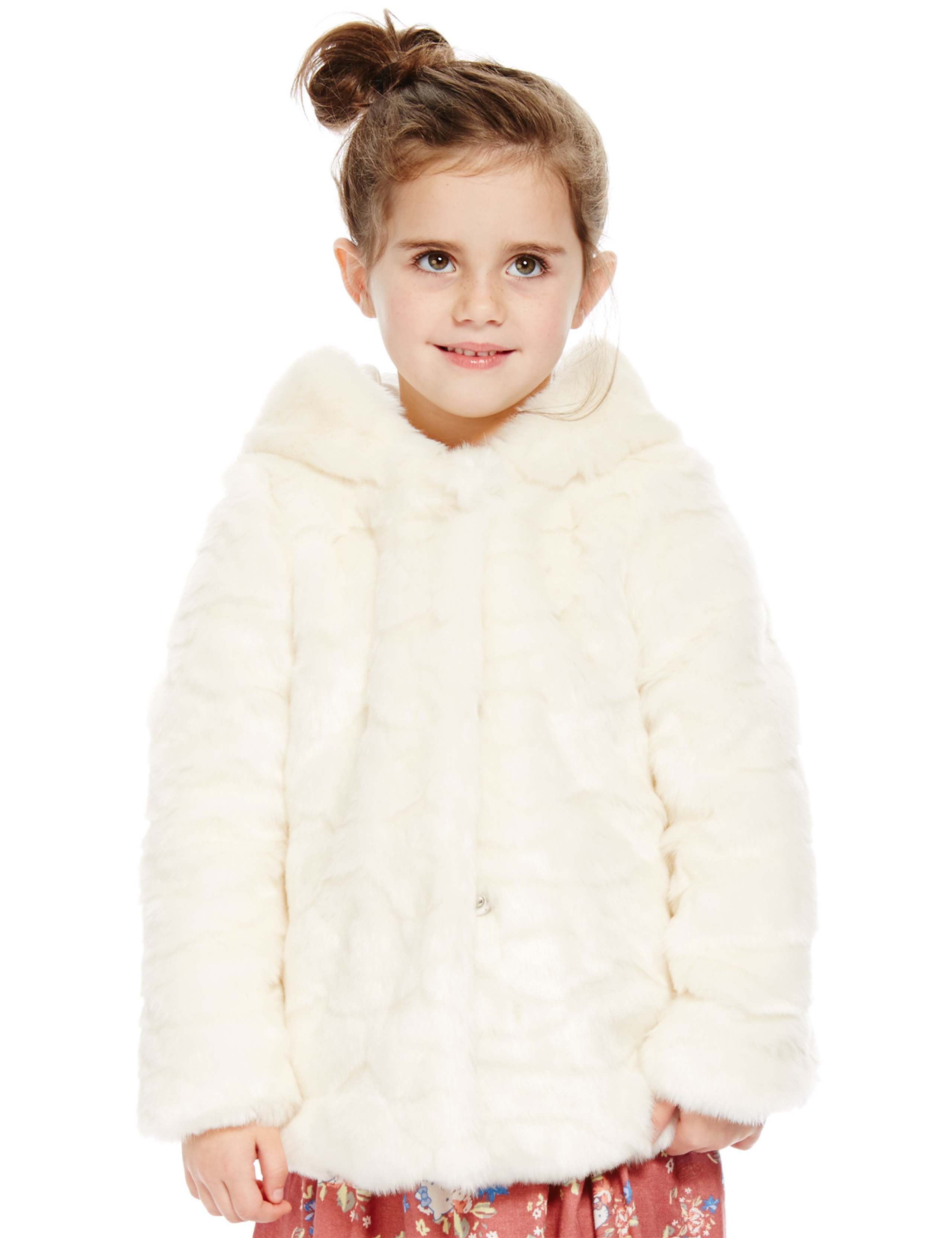 Textured Faux Fur Coat with Ears (1-7 Years) 1 of 5