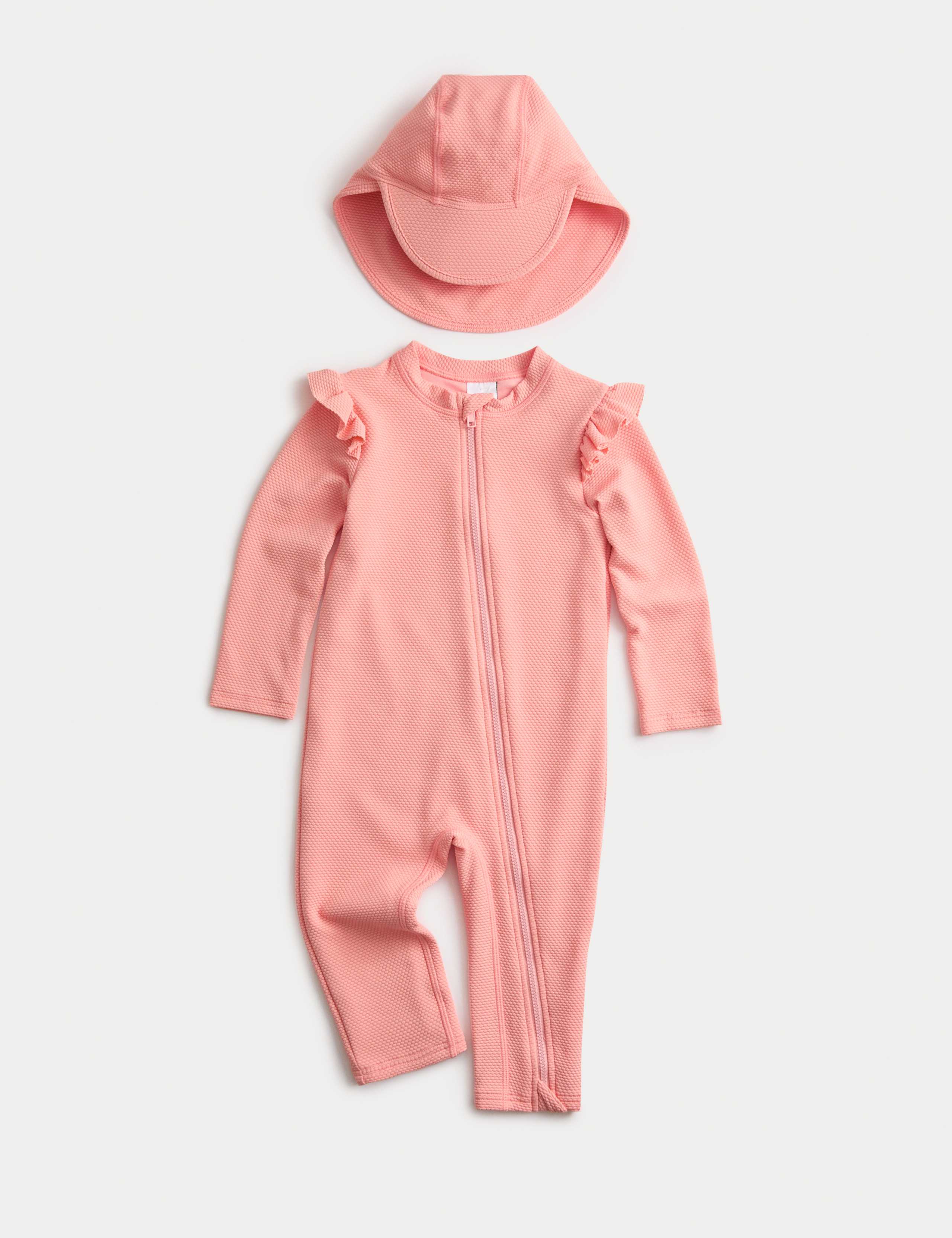 2pc Textured All in One Swim Set (0-3 Yrs) 1 of 2