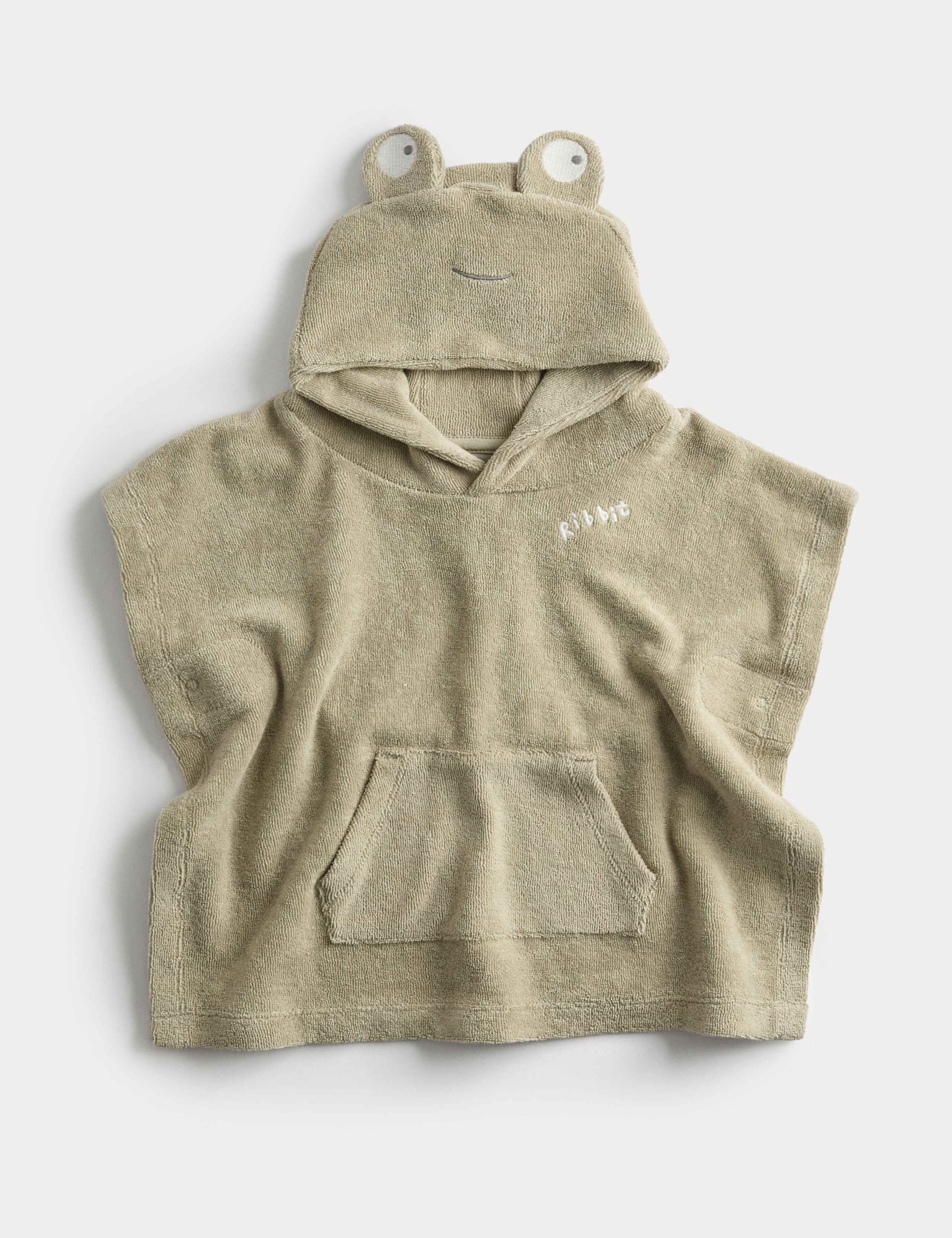 Pure Cotton Frog Poncho (0-36 Mths) 1 of 2