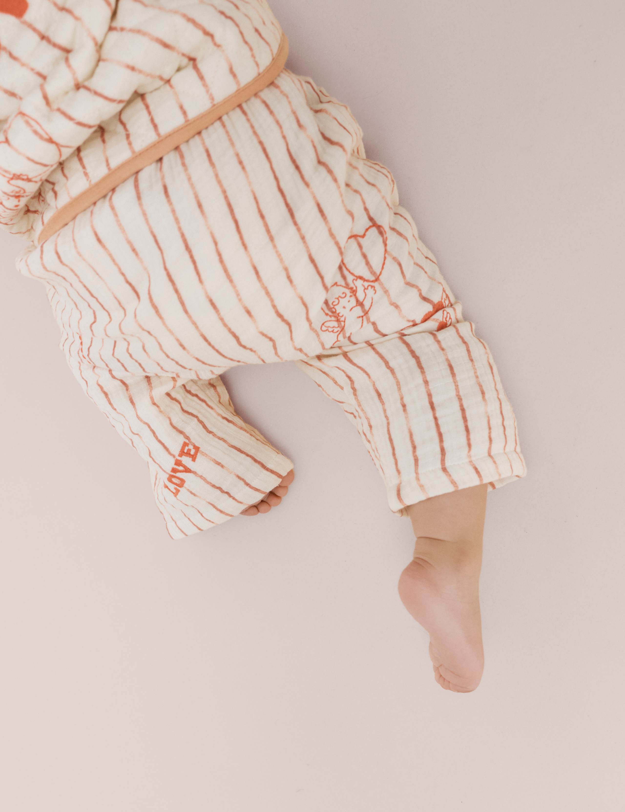 Pure Cotton Striped Embroidered Trousers (0-3 Yrs) 4 of 5