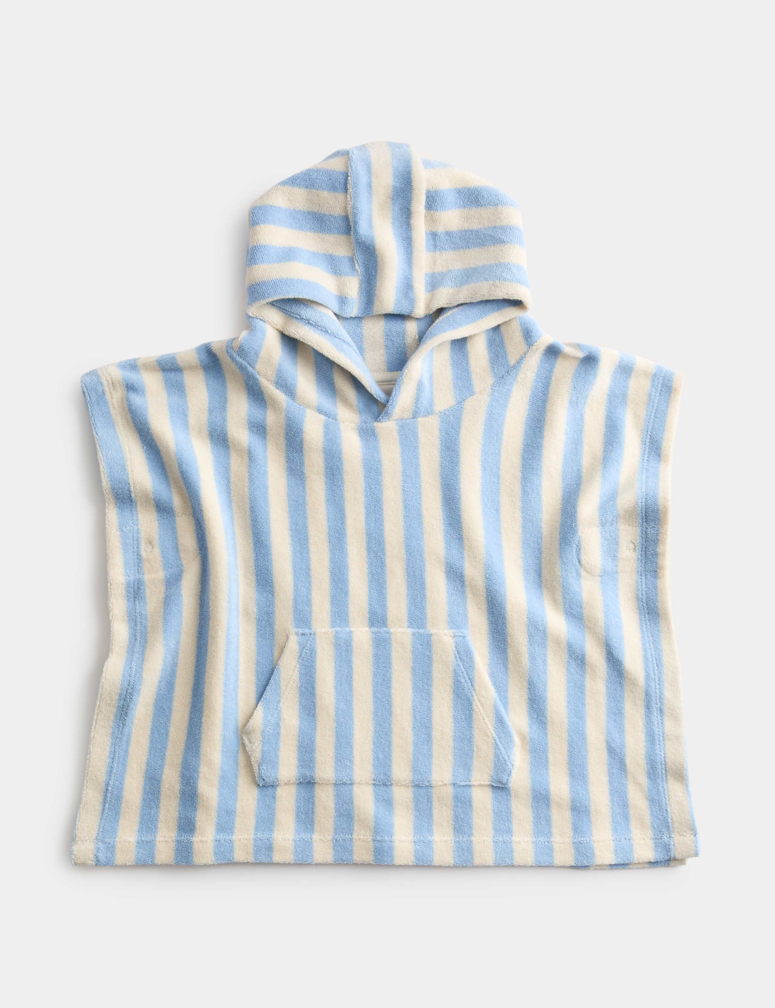 Pure Cotton Towelling Striped Poncho (0-36 Months) 1 of 2