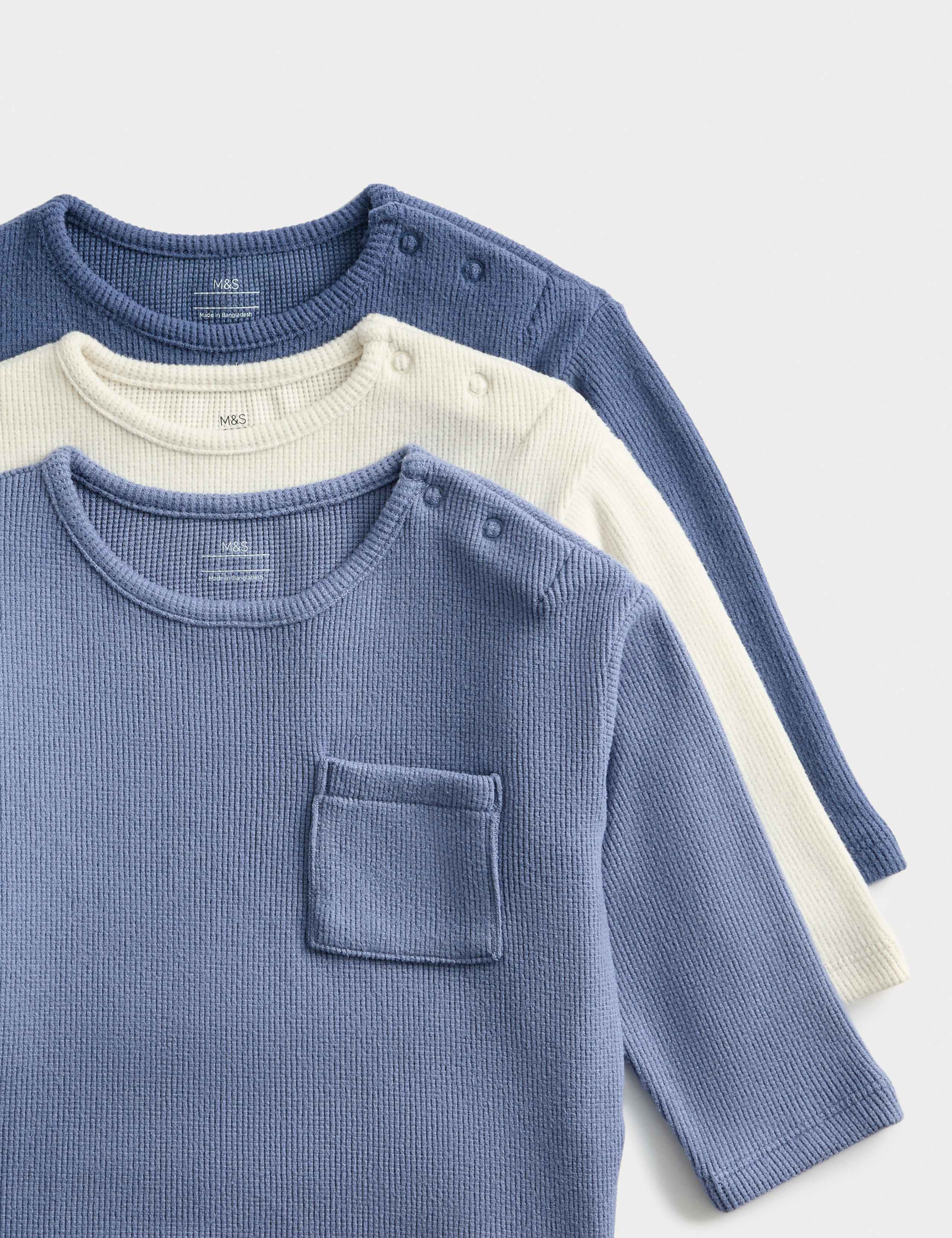 3 Pack Brushed Waffle Tops (0-3 Yrs) 2 of 2