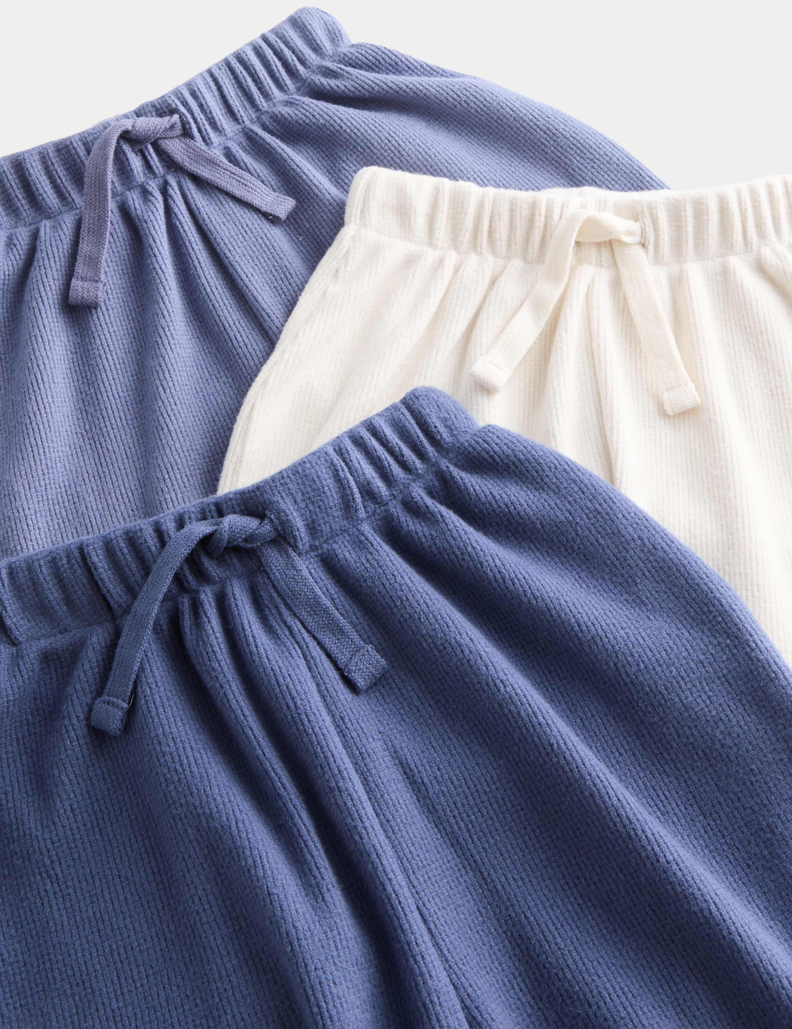 3 Pack Brushed Waffle Joggers (0-3 Yrs) 2 of 2