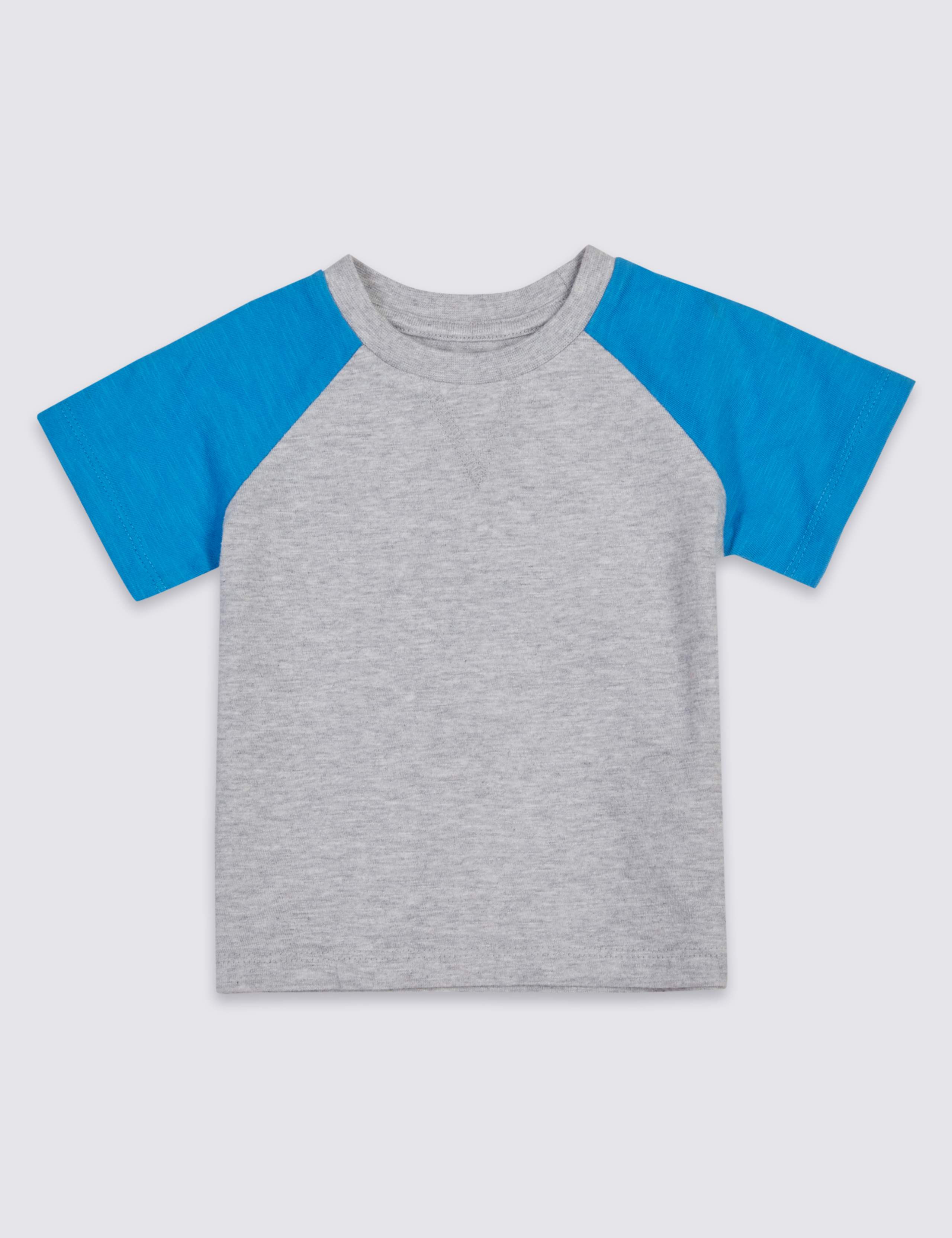 2 Pack Pure Cotton Raglan T-Shirts 3 of 4