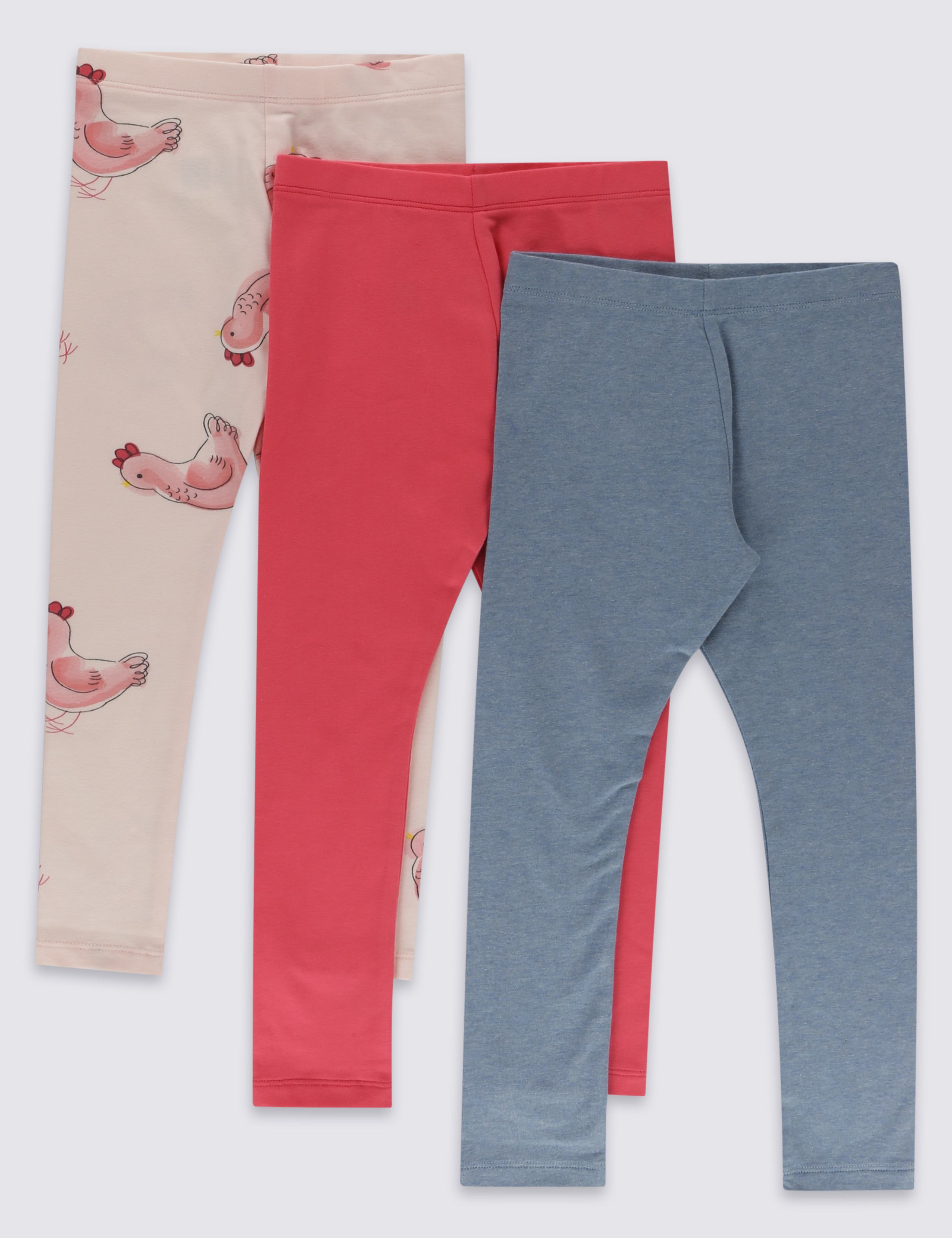 3 Pack Hen Printed Leggings 1 of 3