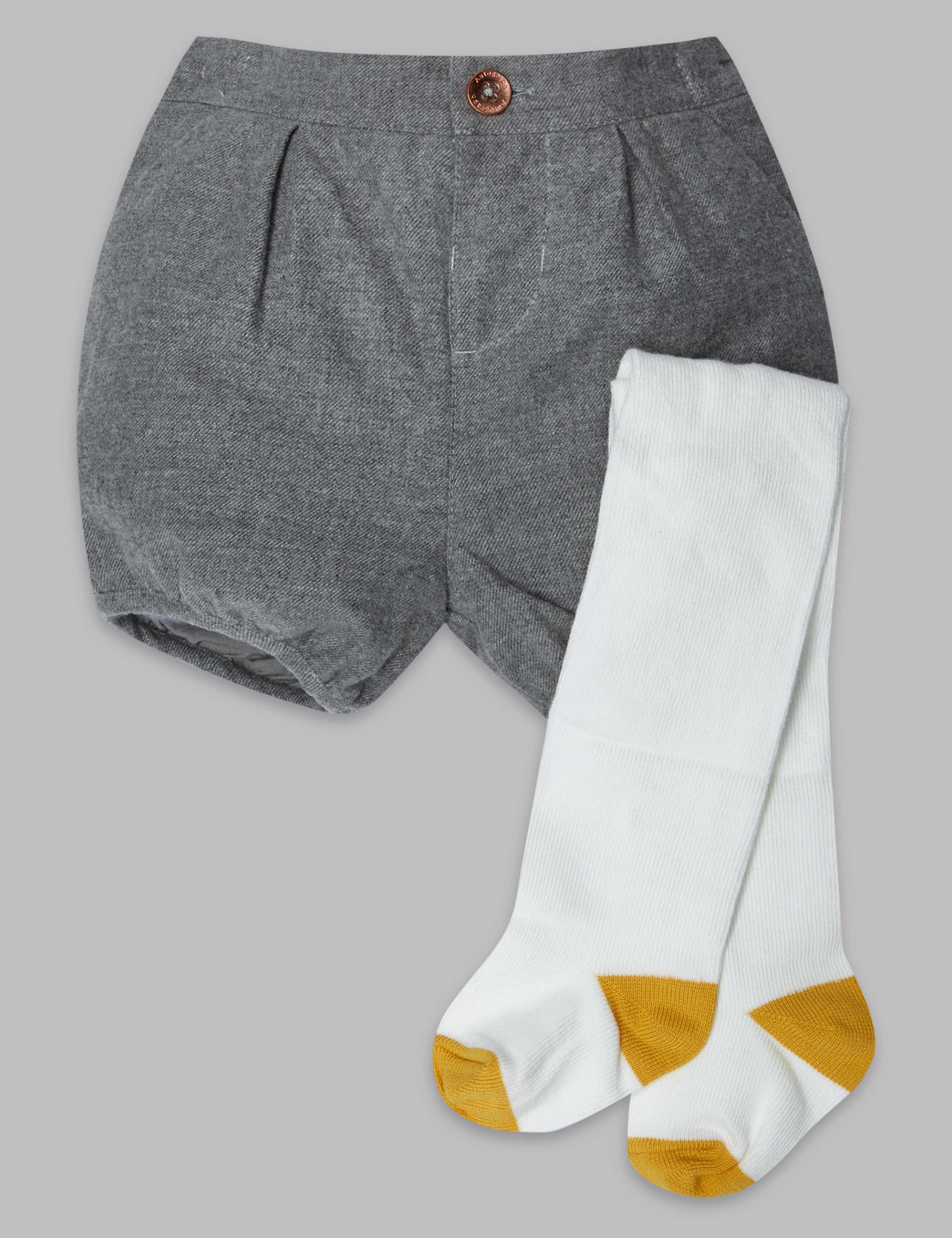 2 Piece Cotton Rich Shorts with Tights 1 of 3