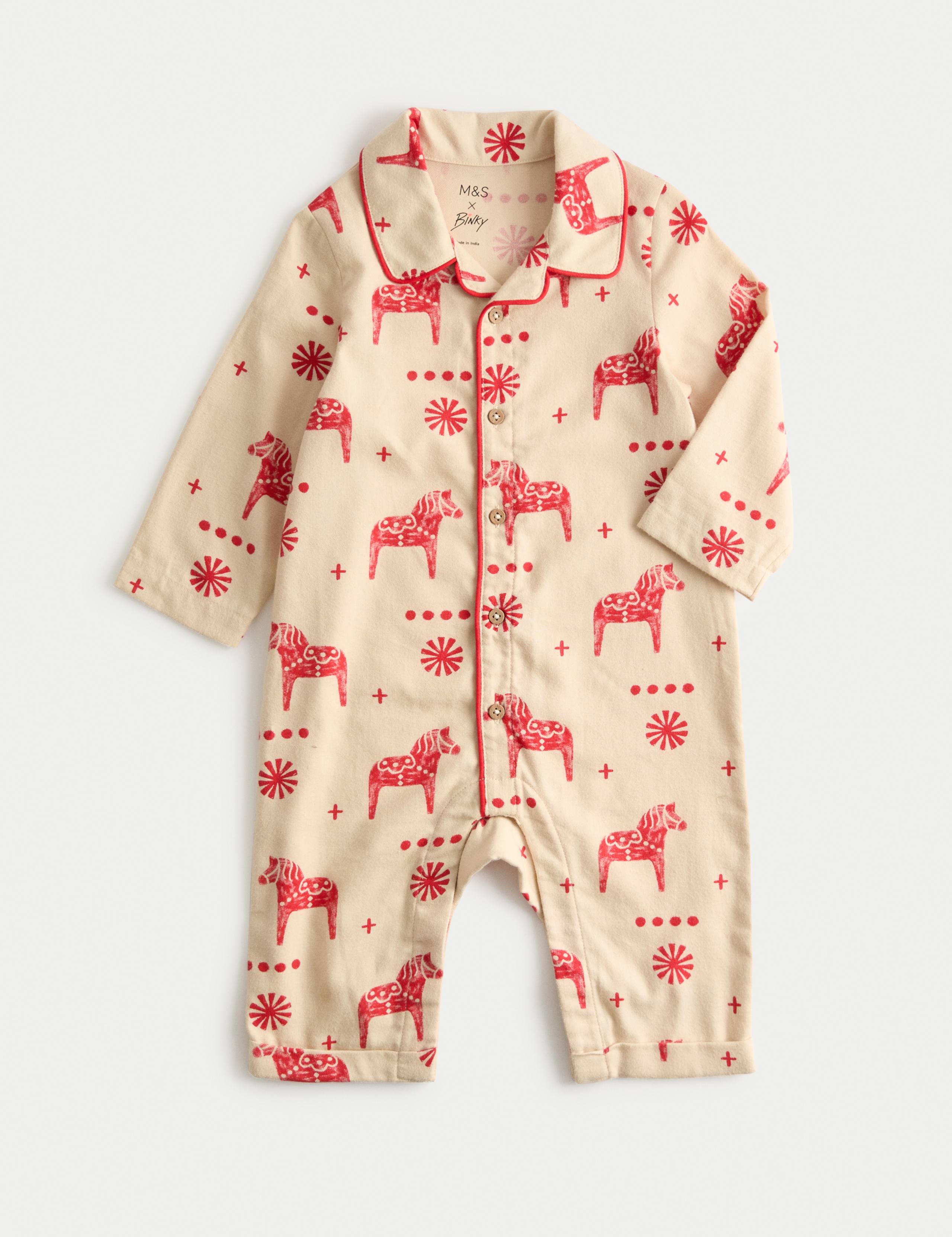 Pure Cotton Horse Print Romper (0-3 Yrs) 1 of 4