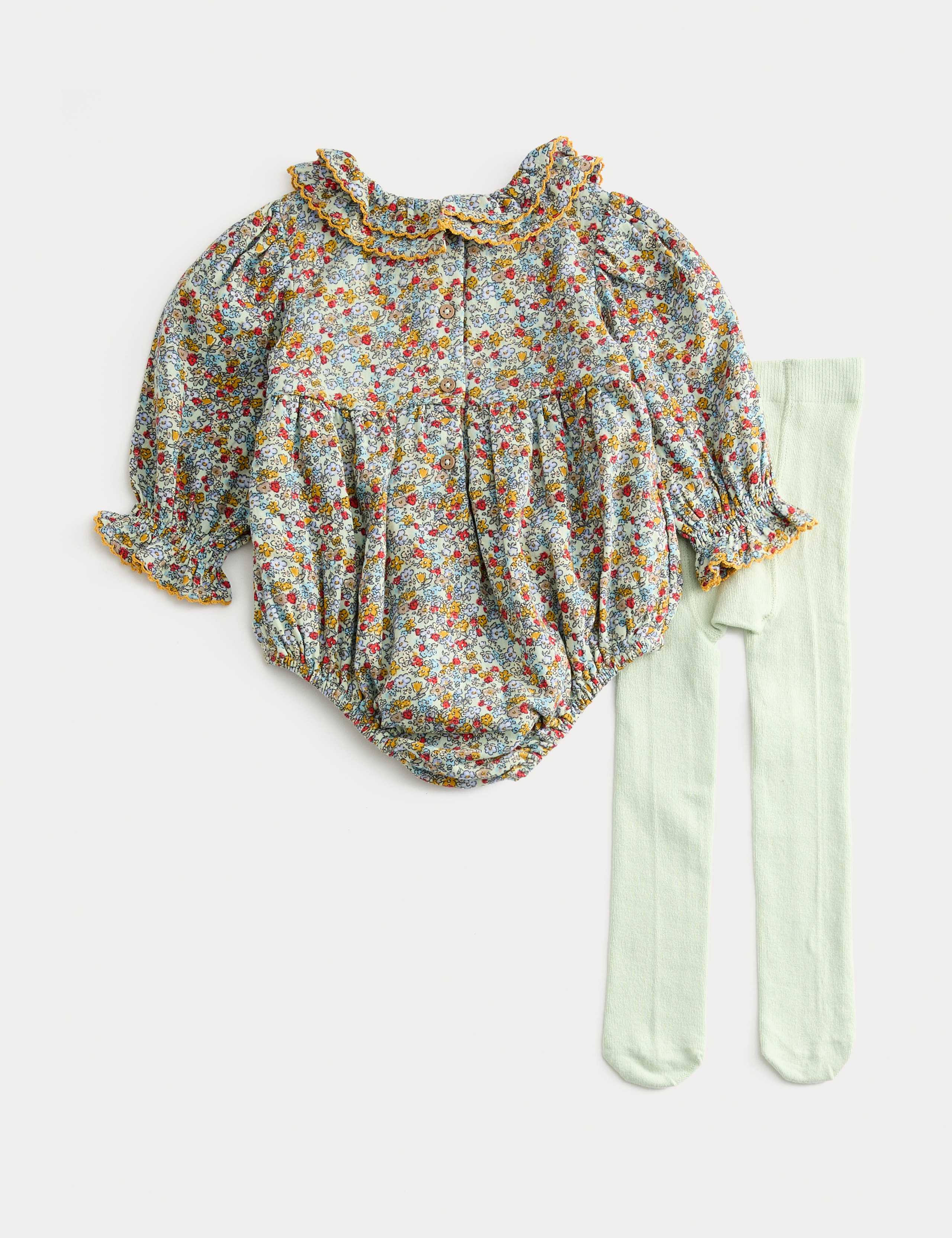 2pc Ditsy Print Bodysuit & Tights Set (0-3 Yrs) 2 of 3