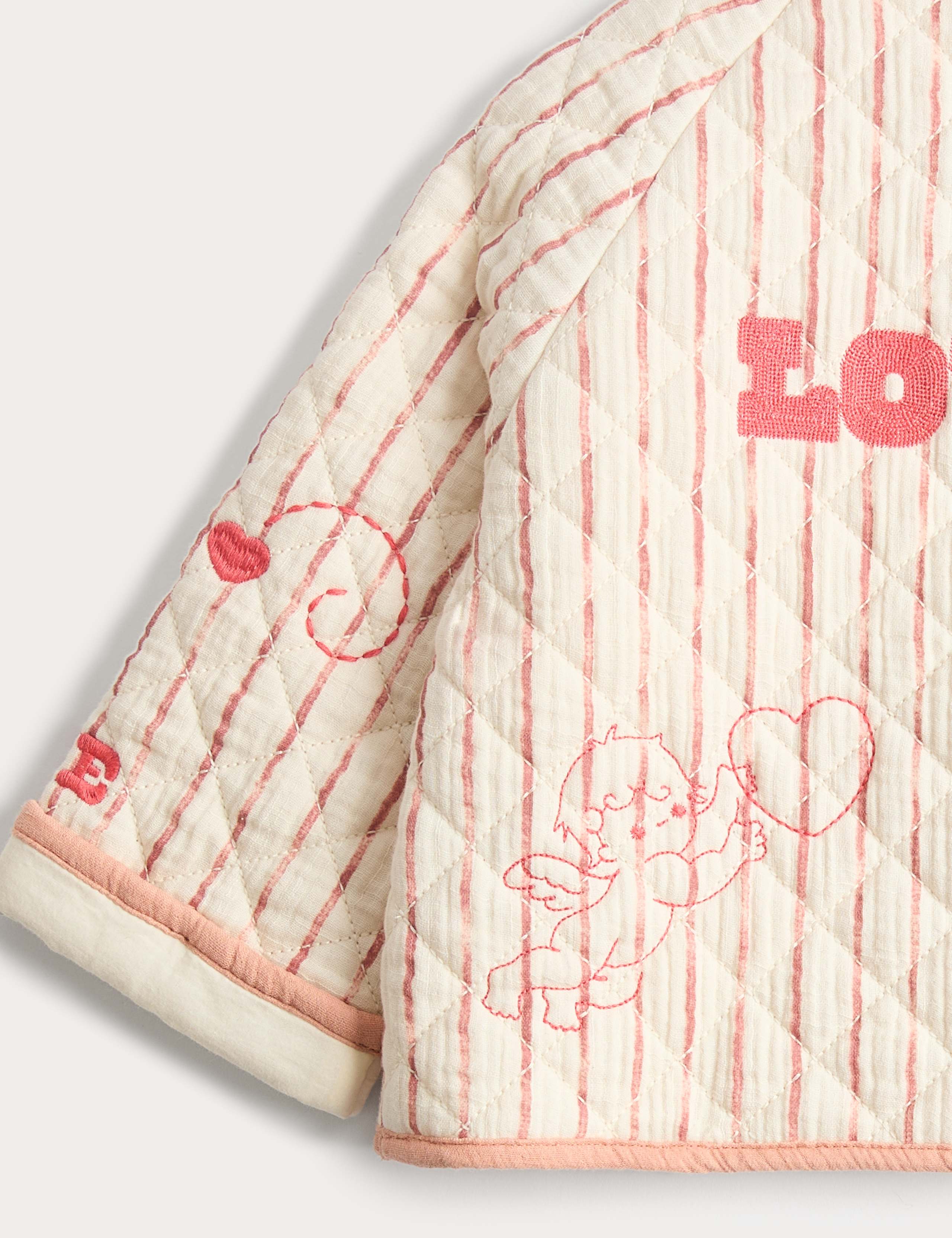 Pure Cotton Striped Quilted Jacket (0-3 Yrs) 3 of 3