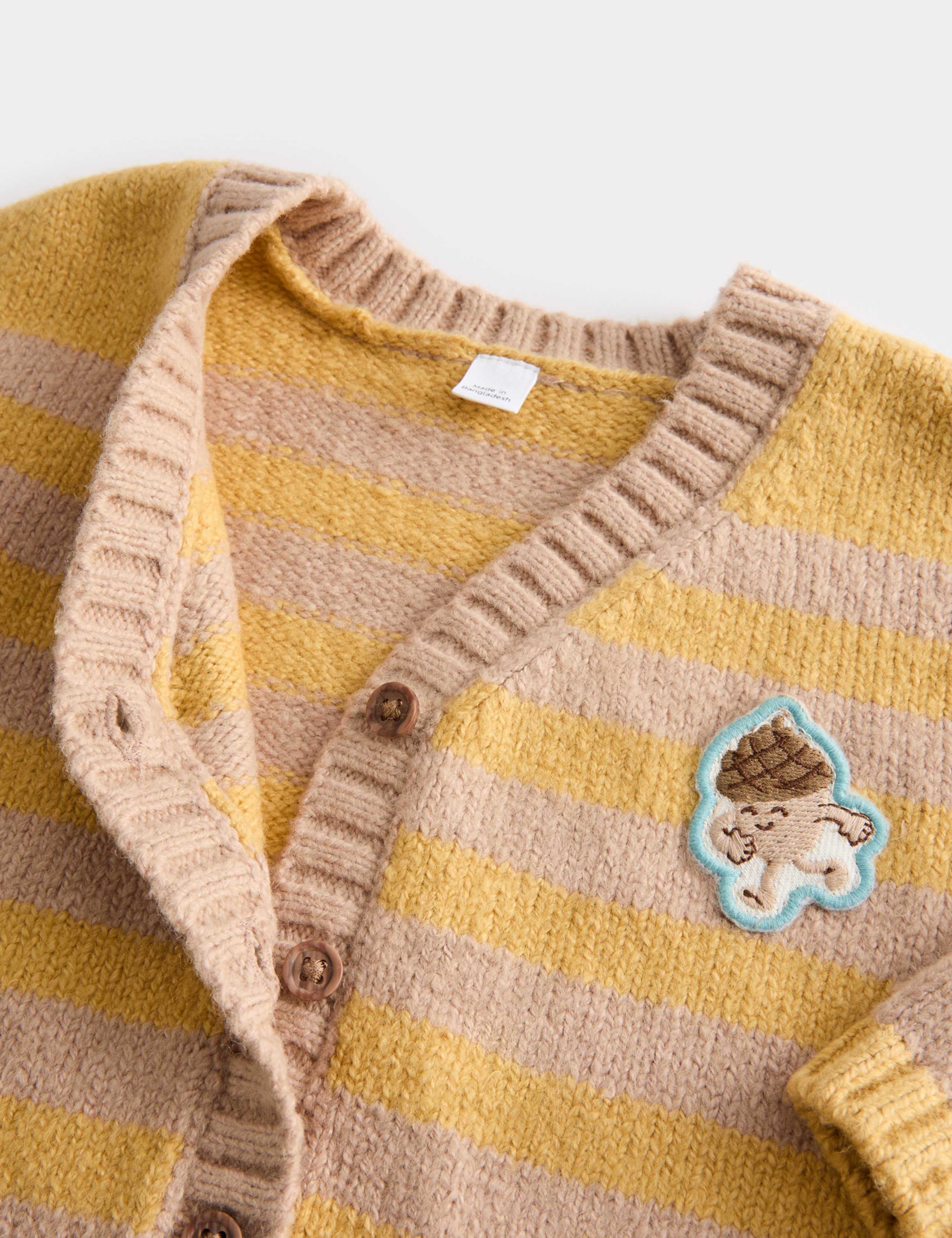 Cotton Rich Stripe Knitted Cardigan (0-3 Yrs) 2 of 2