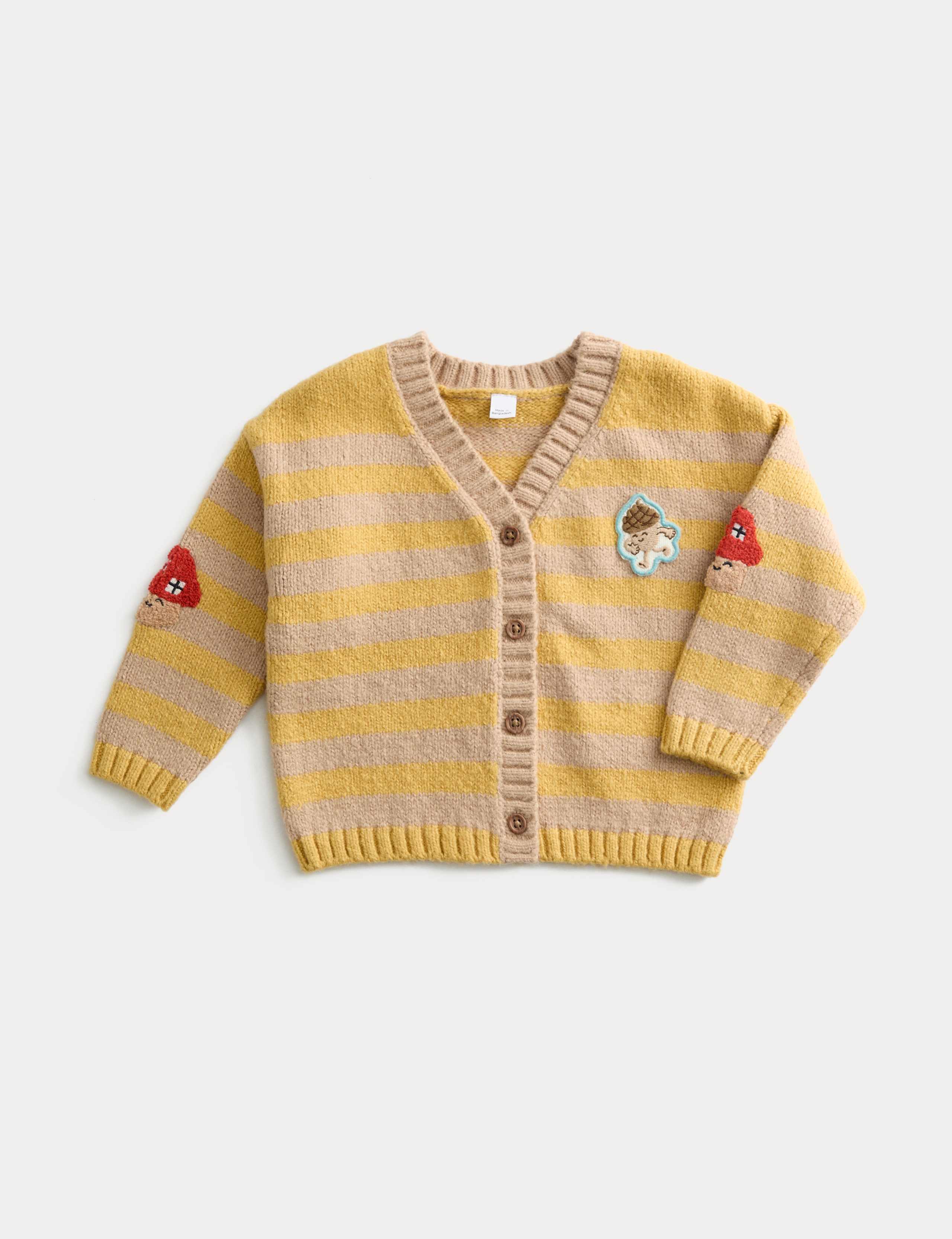 Cotton Rich Little Acorn Striped Cardigan (0-3 Yrs) 1 of 3