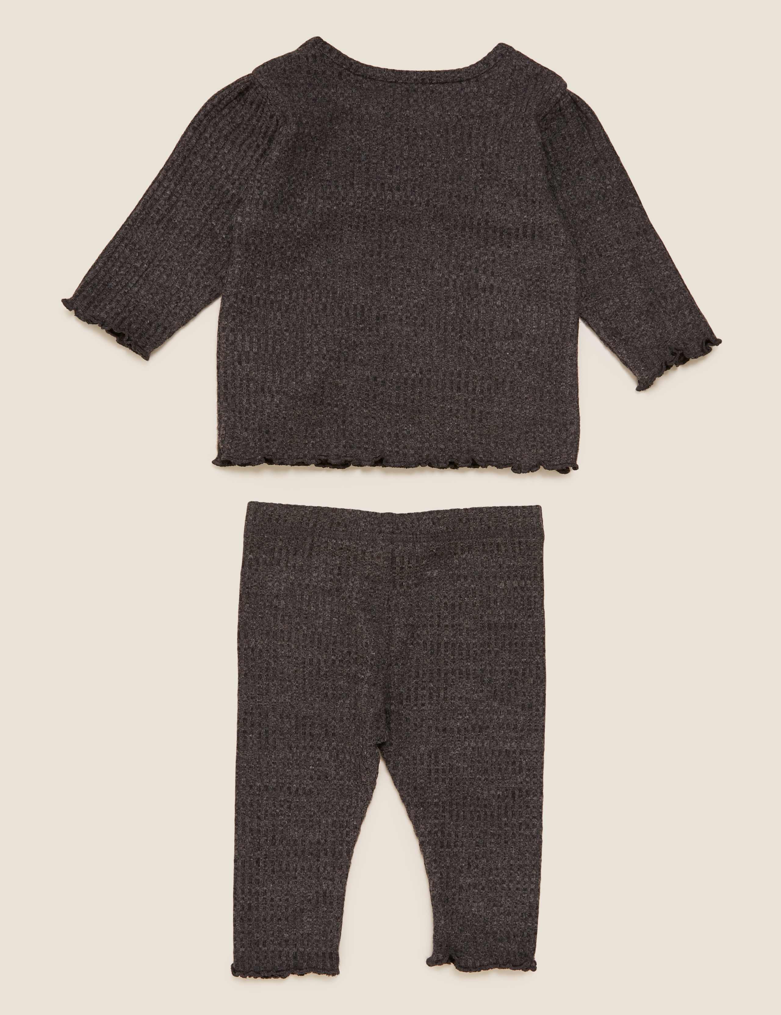 2pc Supersoft Ribbed Outfit (0-3 Yrs) 2 of 4