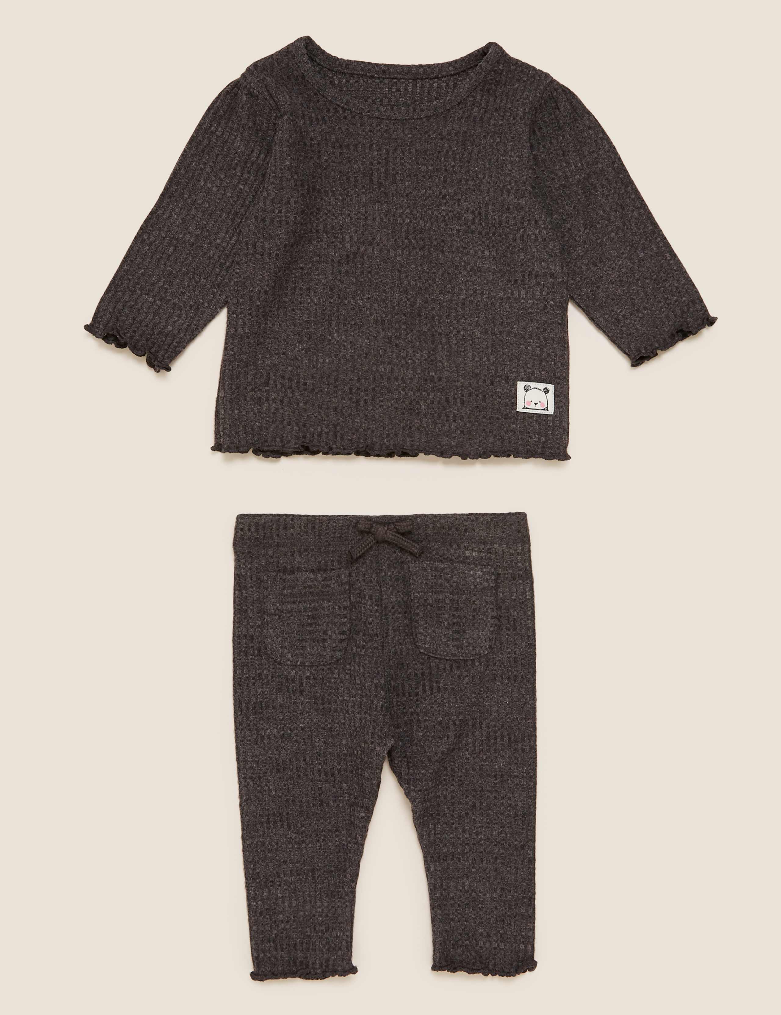 2pc Supersoft Ribbed Outfit (0-3 Yrs) 1 of 4