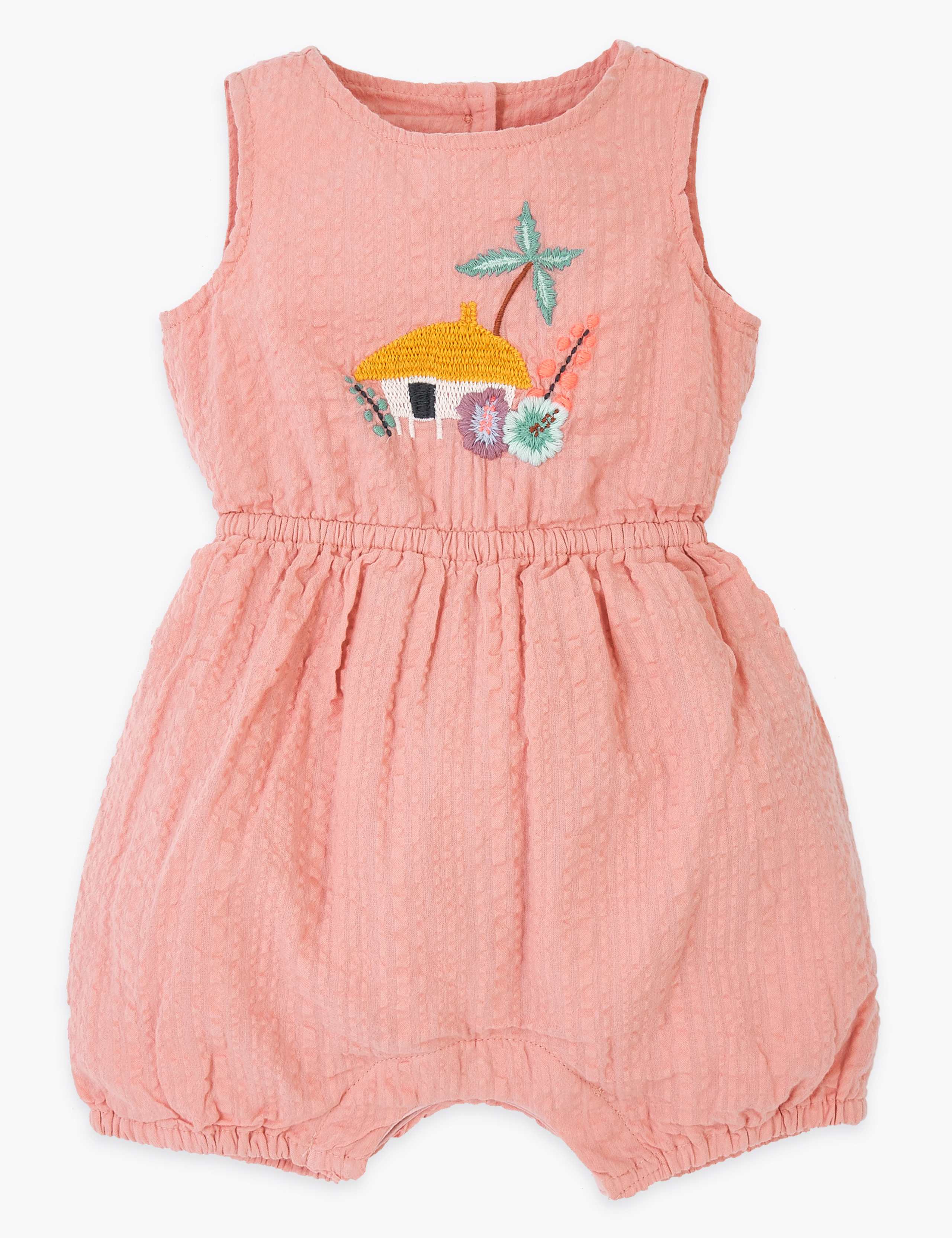 Pure Cotton Embroidered Romper (0-3 Yrs) 1 of 3