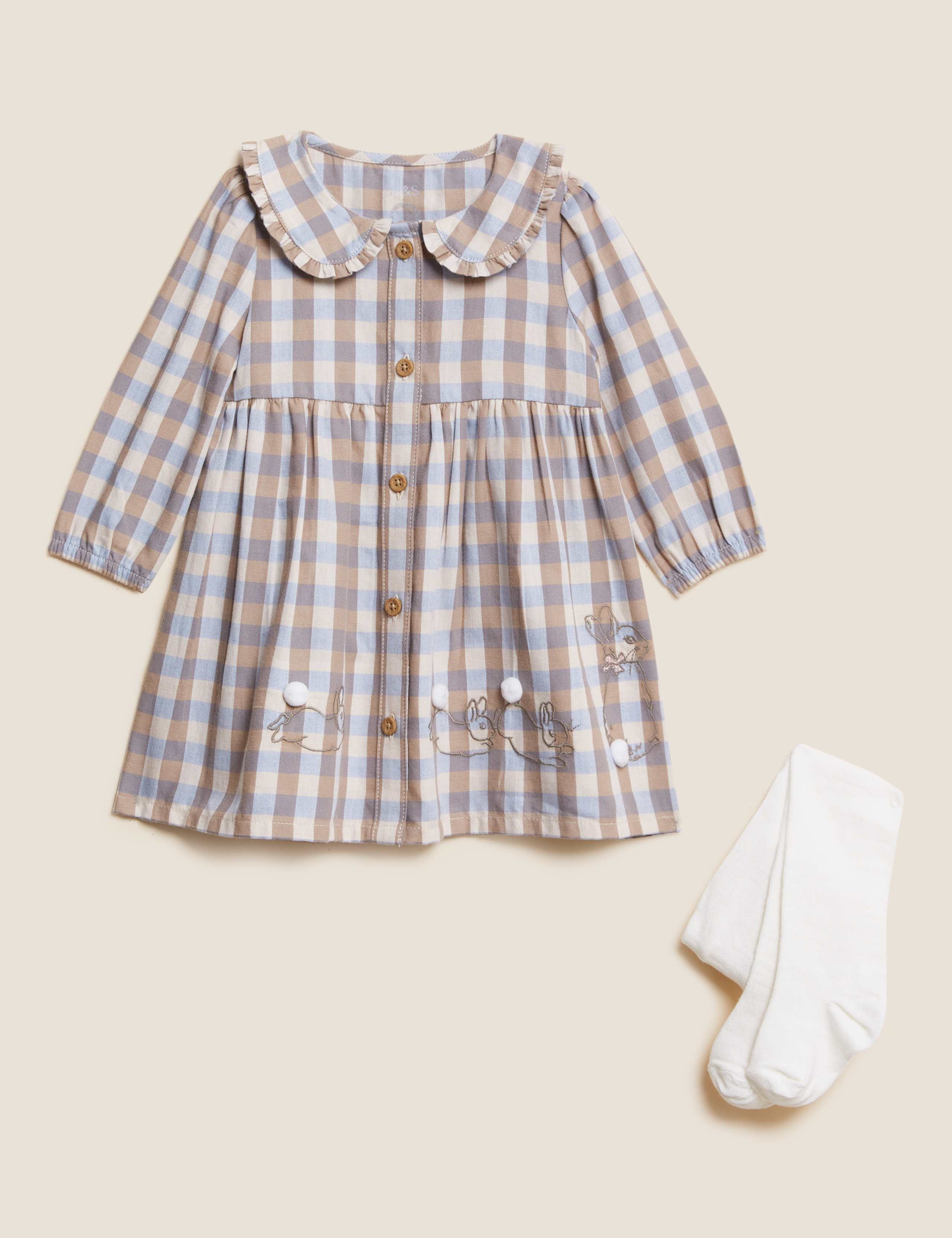 2pc Peter Rabbit™ Dress & Tights Outfit (0-3 Yrs) 1 of 4