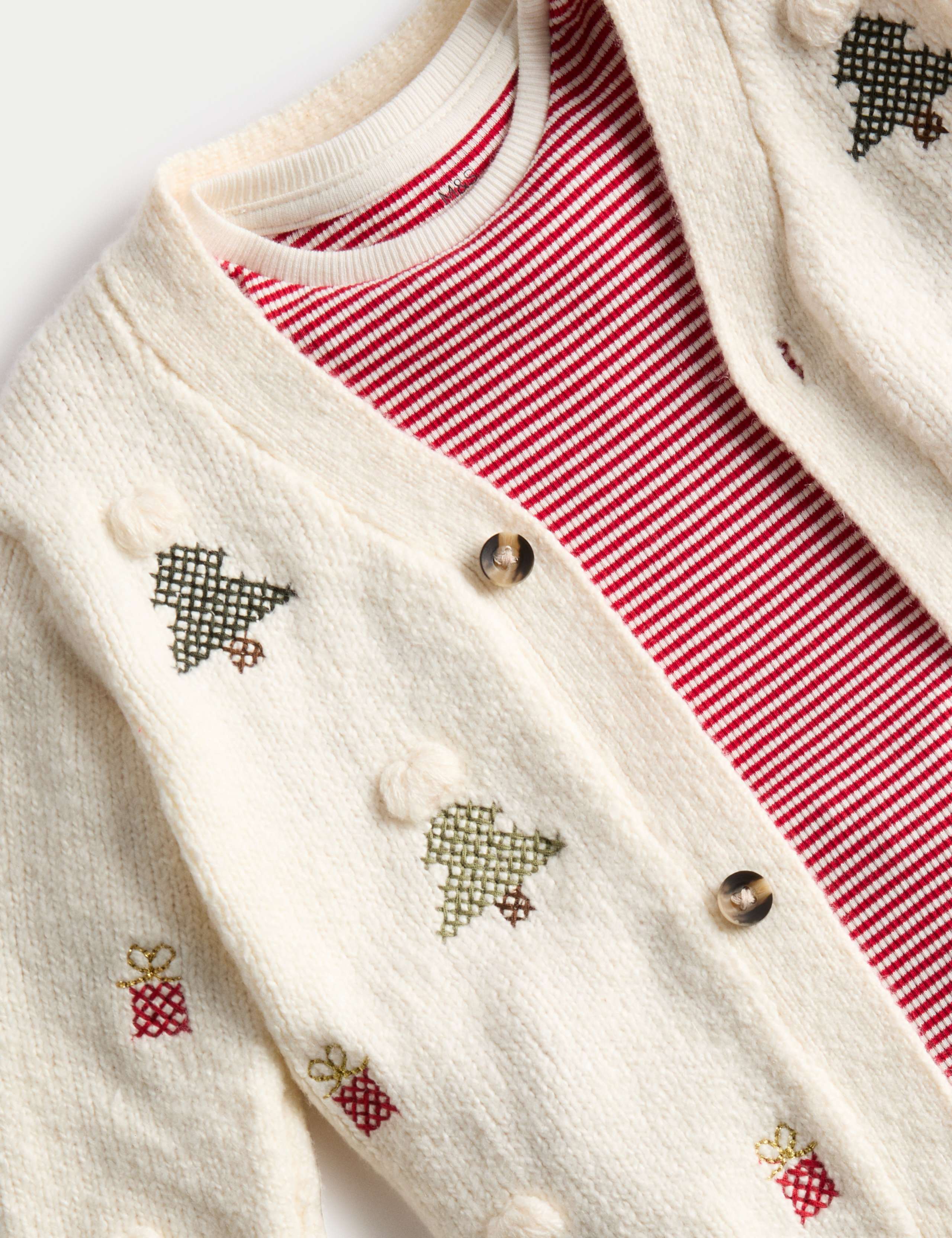 3pc Christmas Cardigan Outfit (0-3 Yrs) 2 of 4