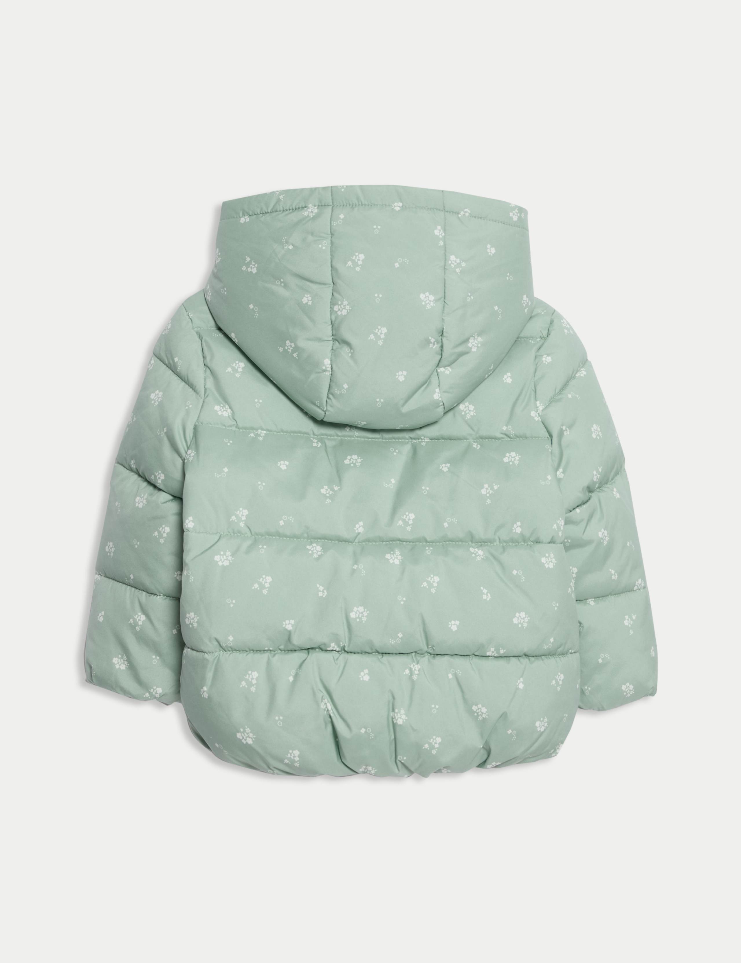 Ditsy Print Padded Hooded Lightweight Coat (0-3 Yrs) 2 of 3