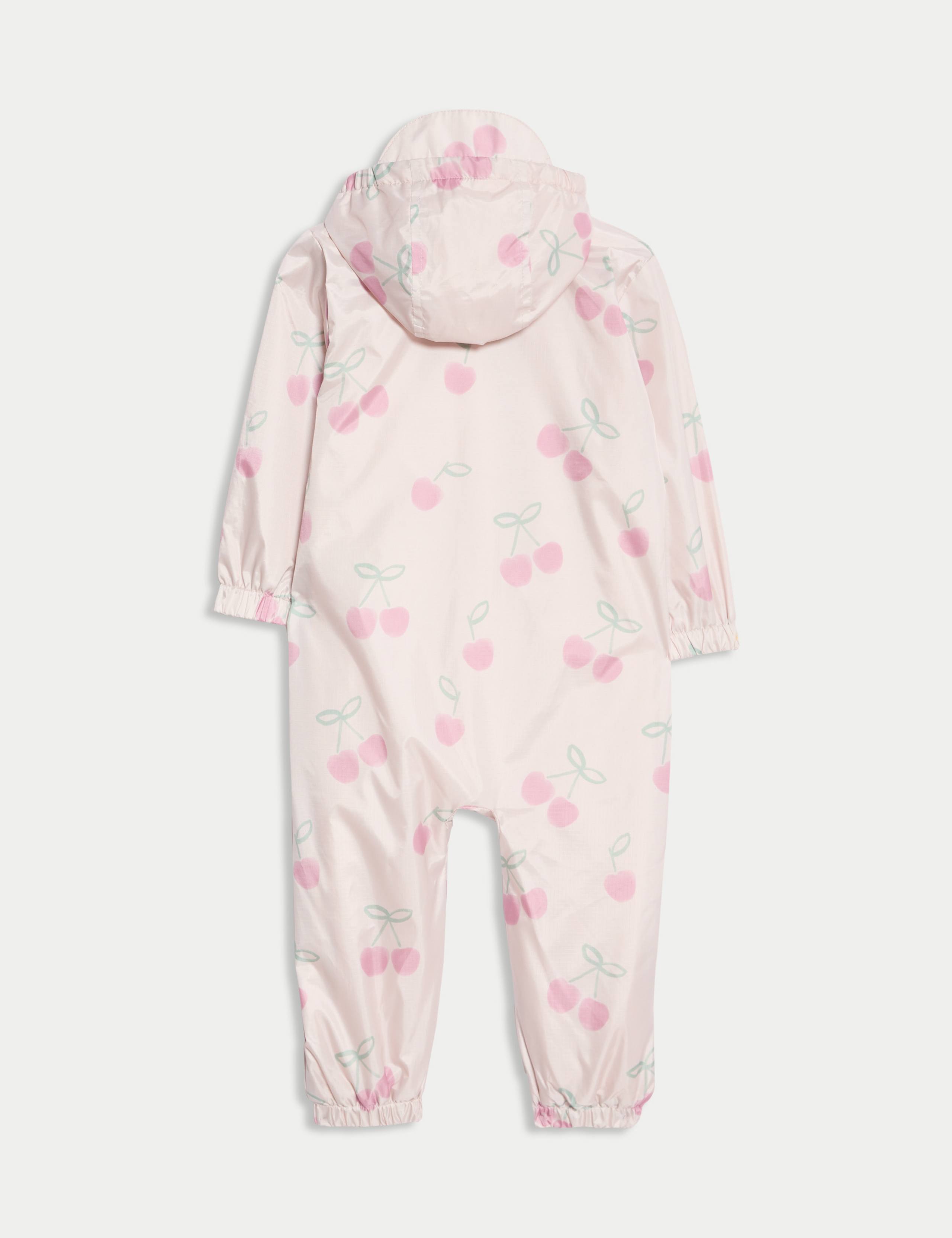 Cherry Print Puddlesuit (0-1 Yrs) 2 of 3