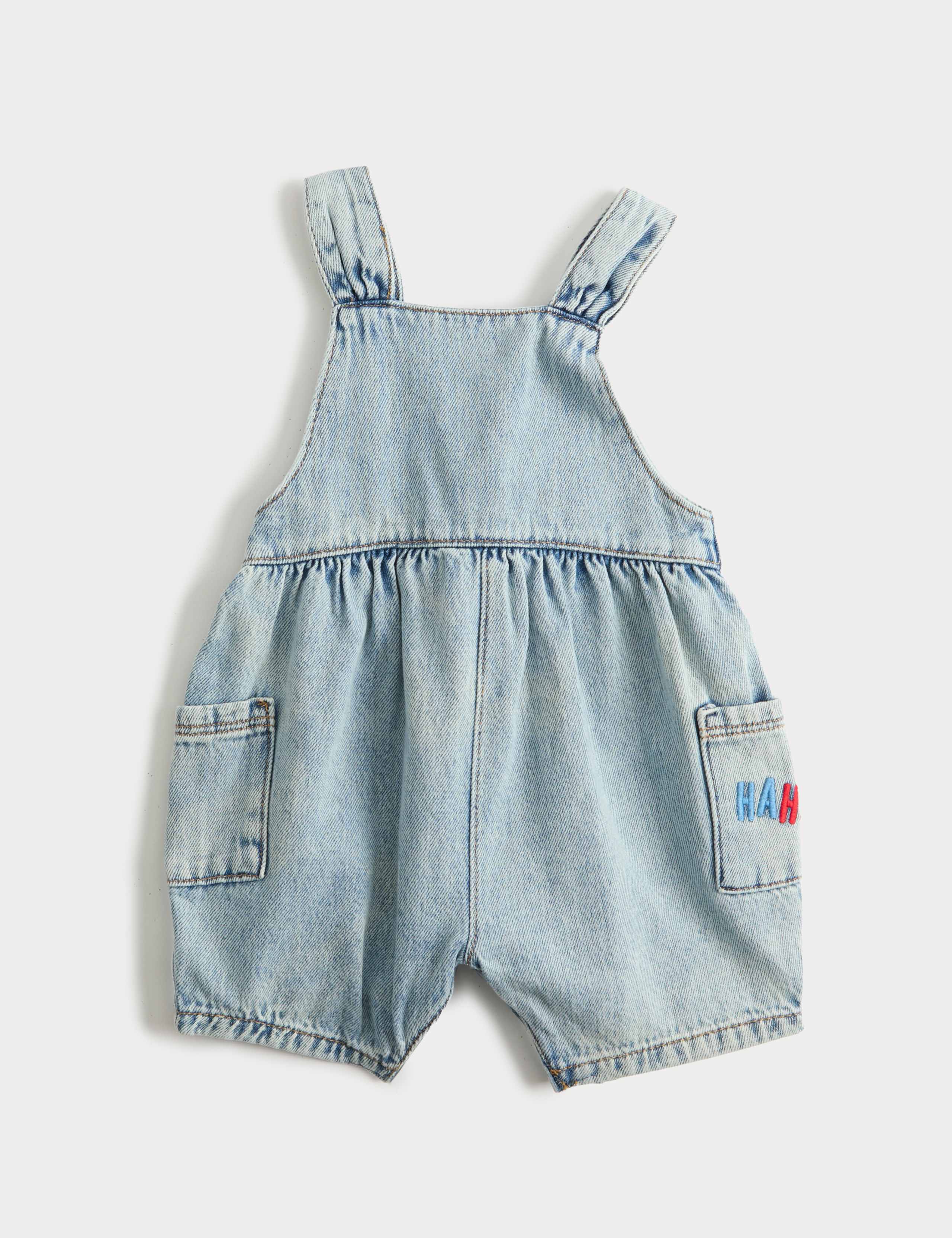 Pure Cotton Denim Romper (0-3 Yrs) 1 of 3