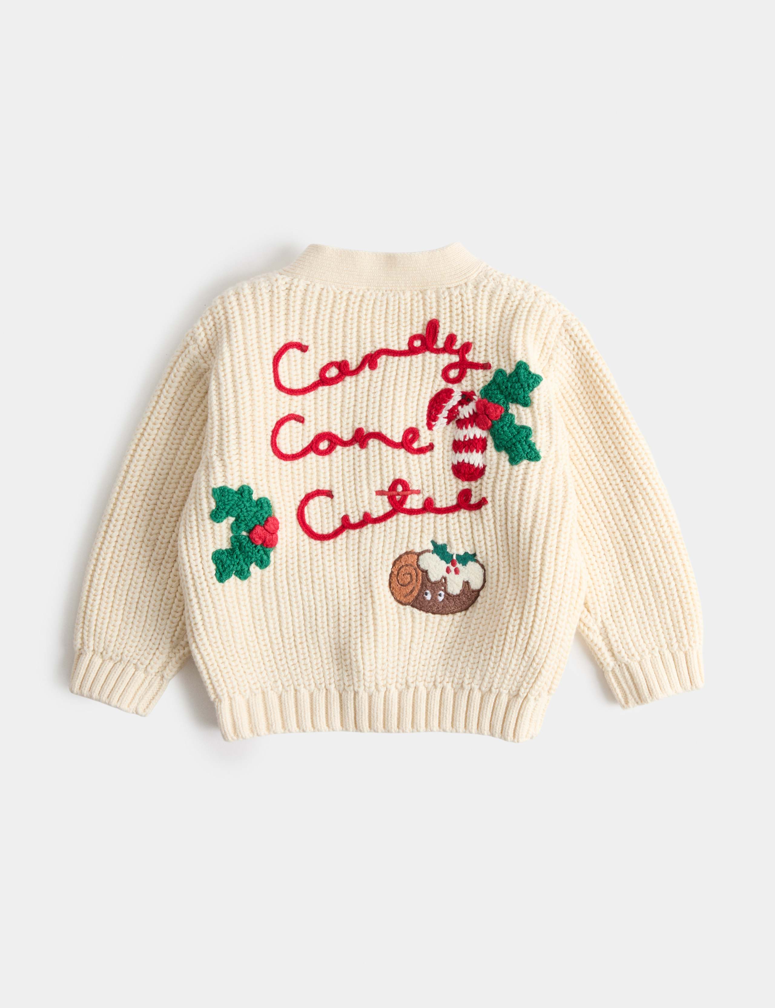 Pure Cotton Christmas Cardigan 2 of 2