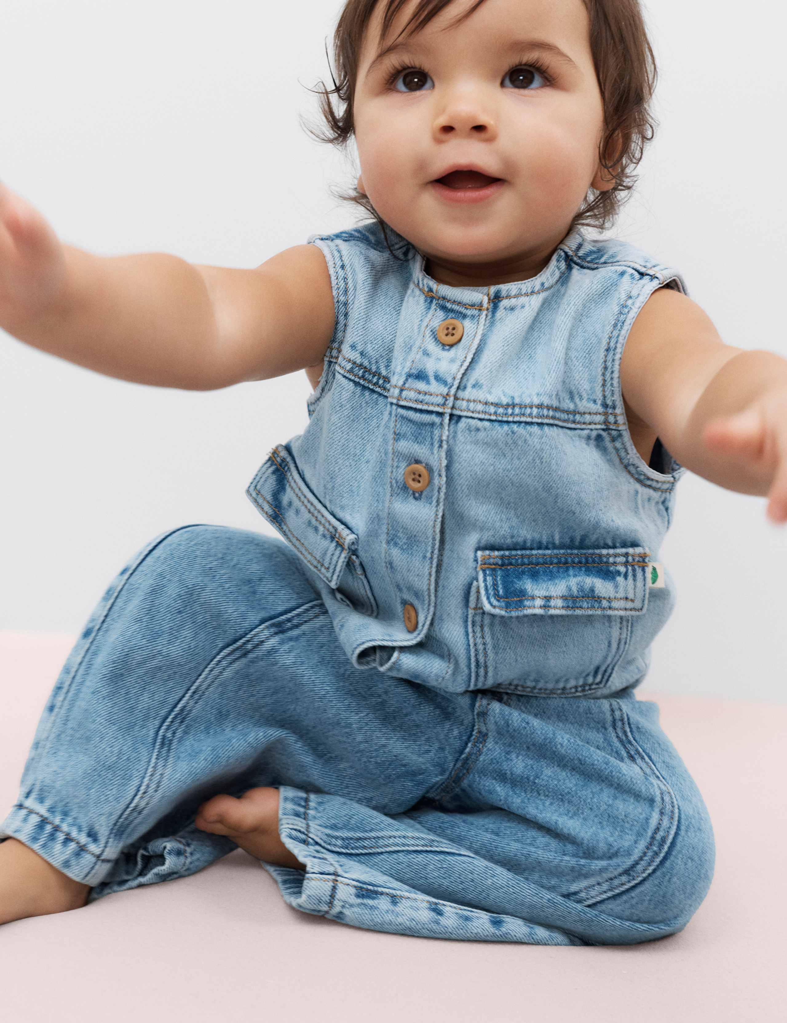 Pure Cotton Denim Gilet (0-2 Yrs) 1 of 4