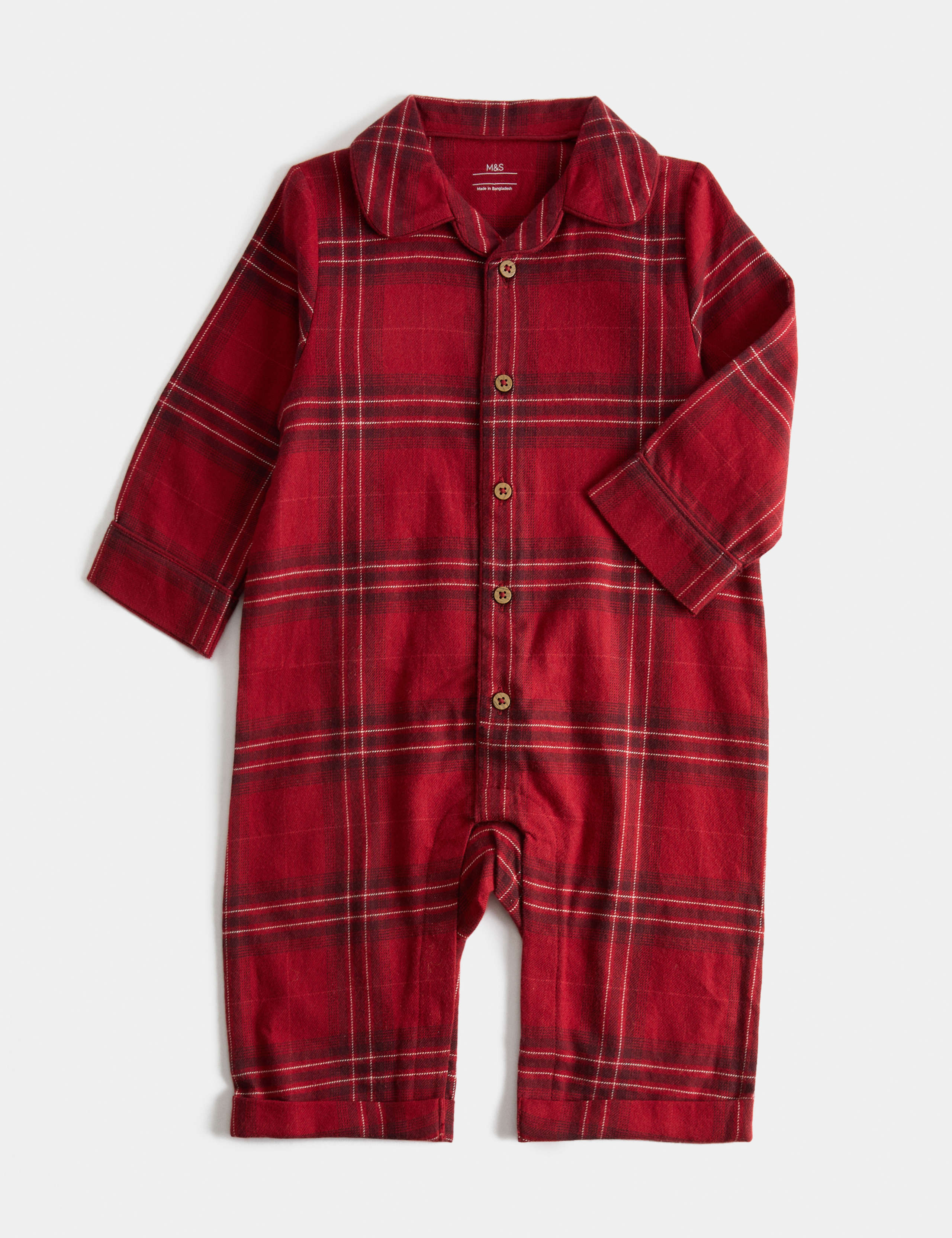 Pure Cotton Christmas Checked Romper 1 of 2