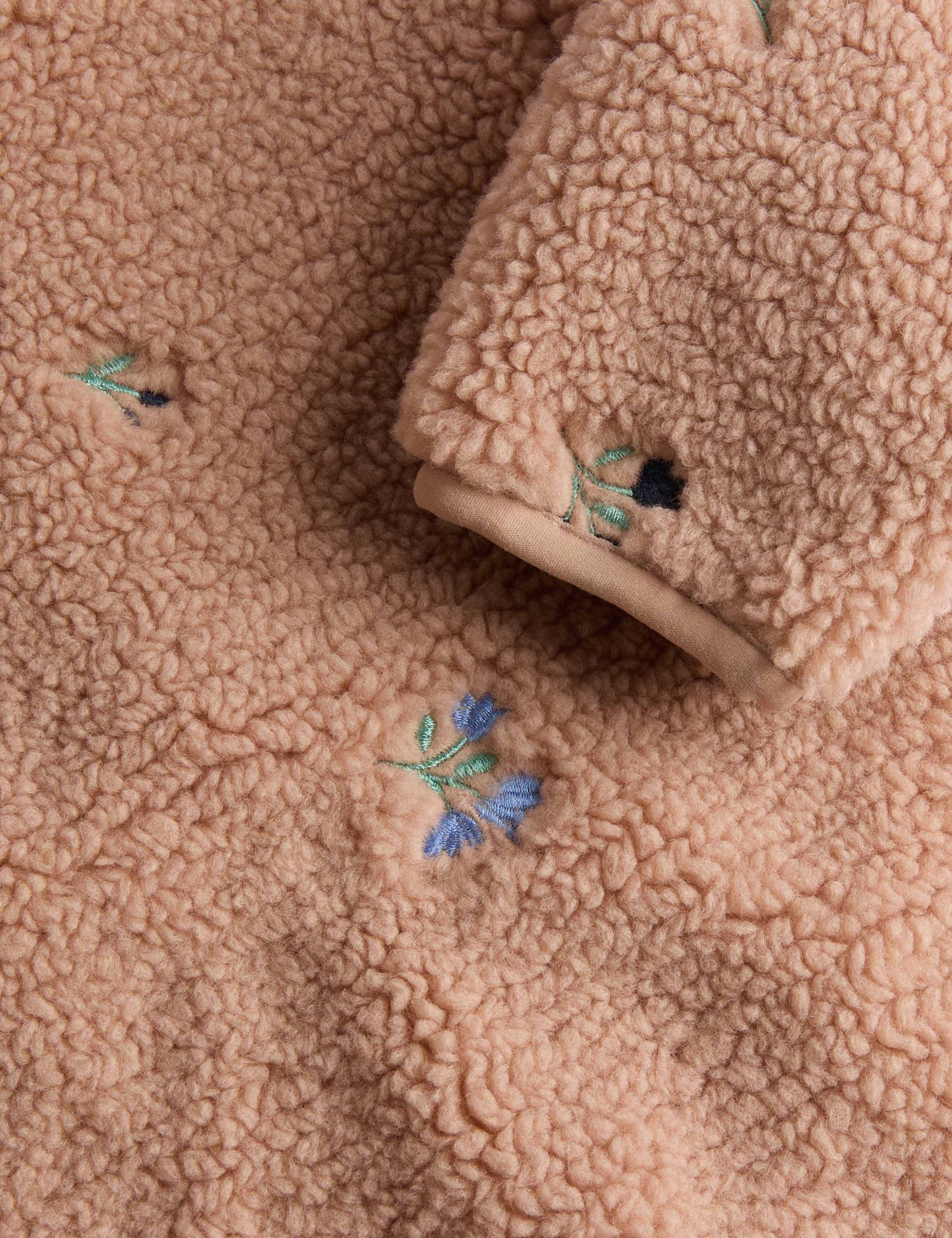 Borg Floral Embroidered Hooded Jacket (0 Mths-3 Yrs) 3 of 3