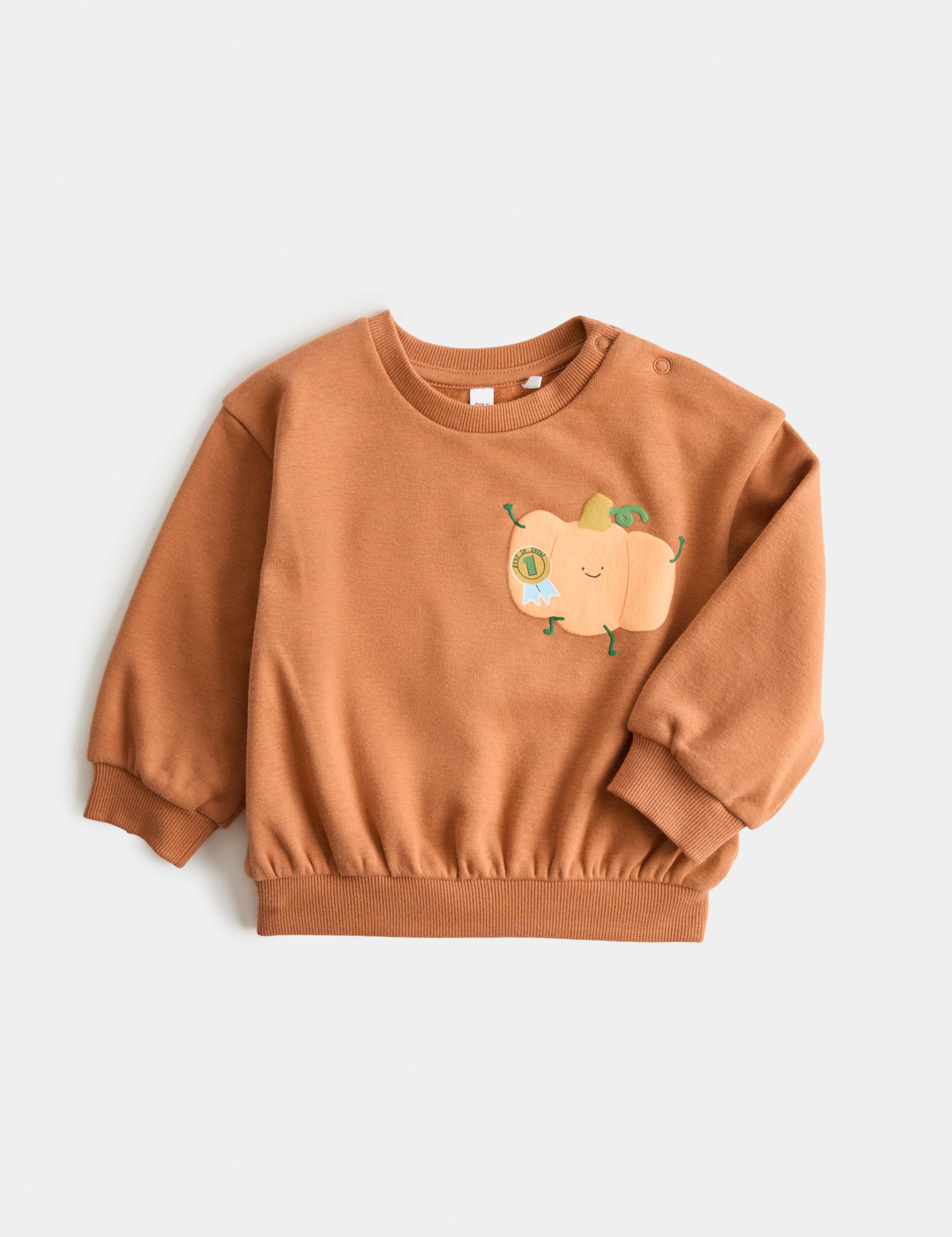 Cotton Rich Halloween Pumpkin Sweatshirt (0-5 Yrs) 1 of 3