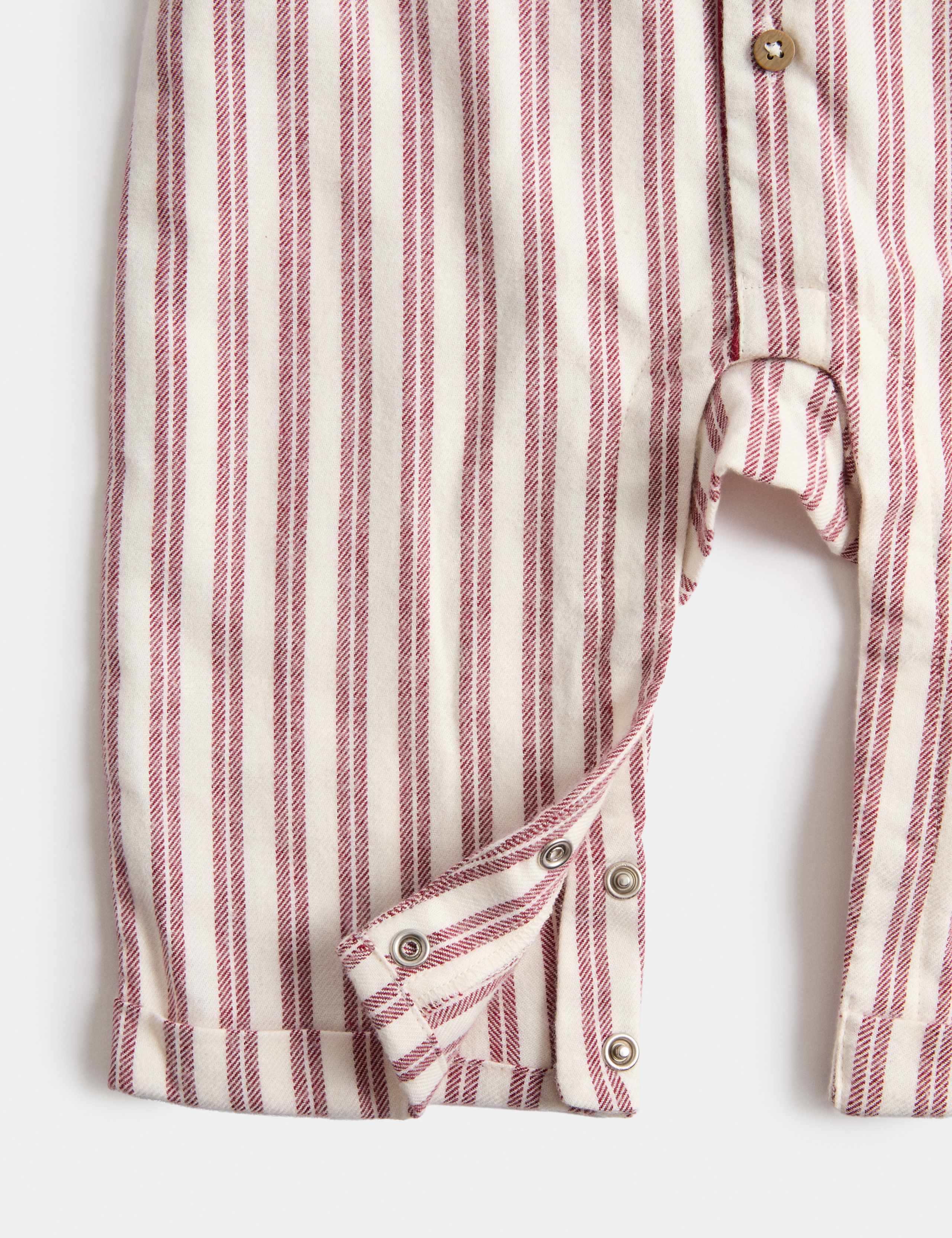 Pure Cotton Striped Button Front Romper 2 of 3