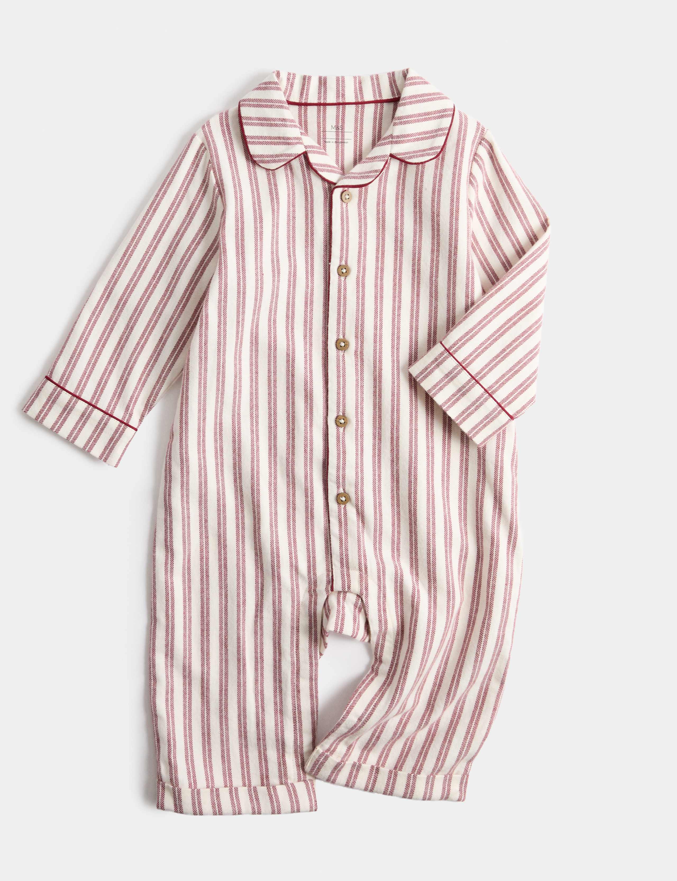 Pure Cotton Striped Button Front Romper 1 of 3