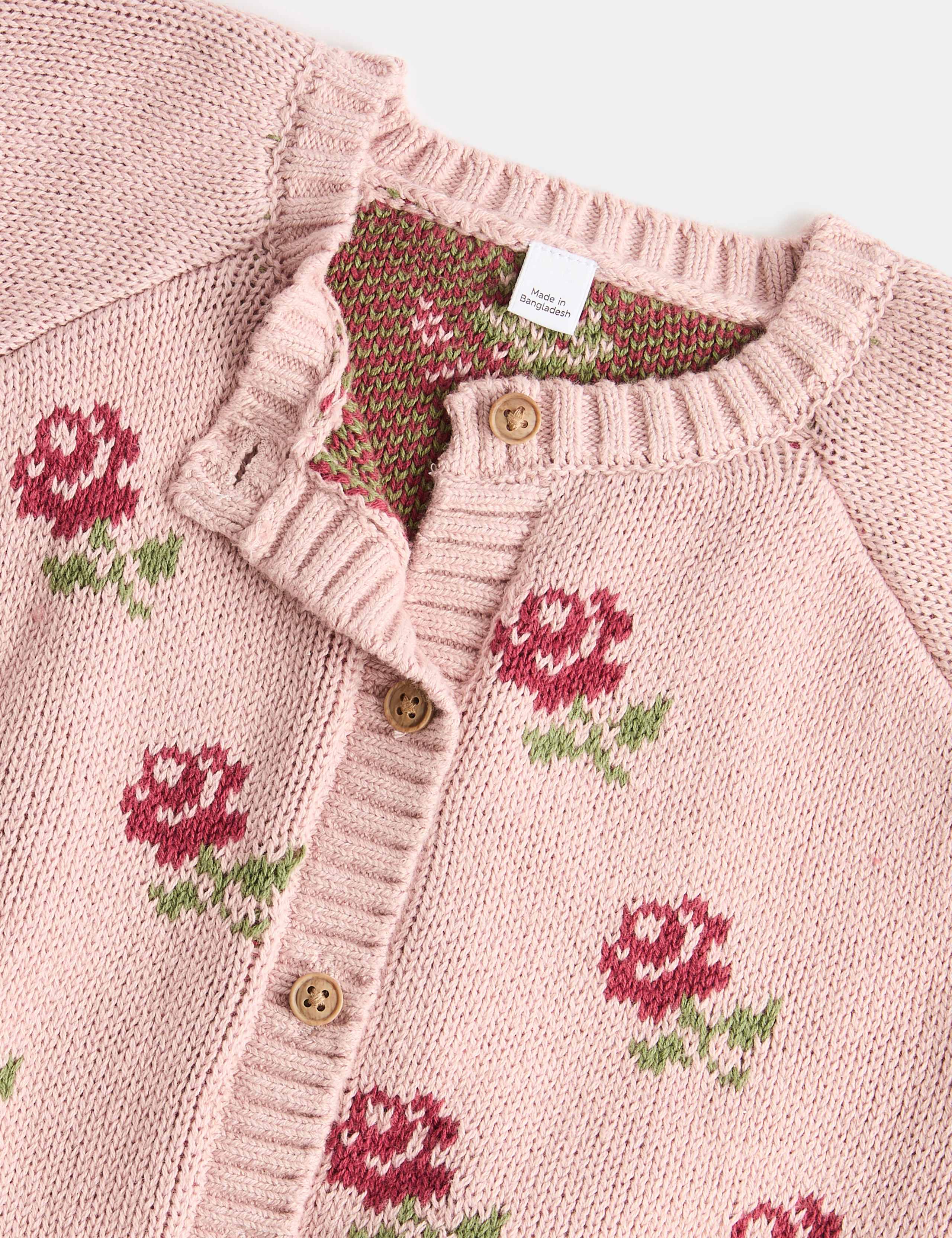 Cotton Rich Flower Cardigan (0-5 Yrs) 2 of 2